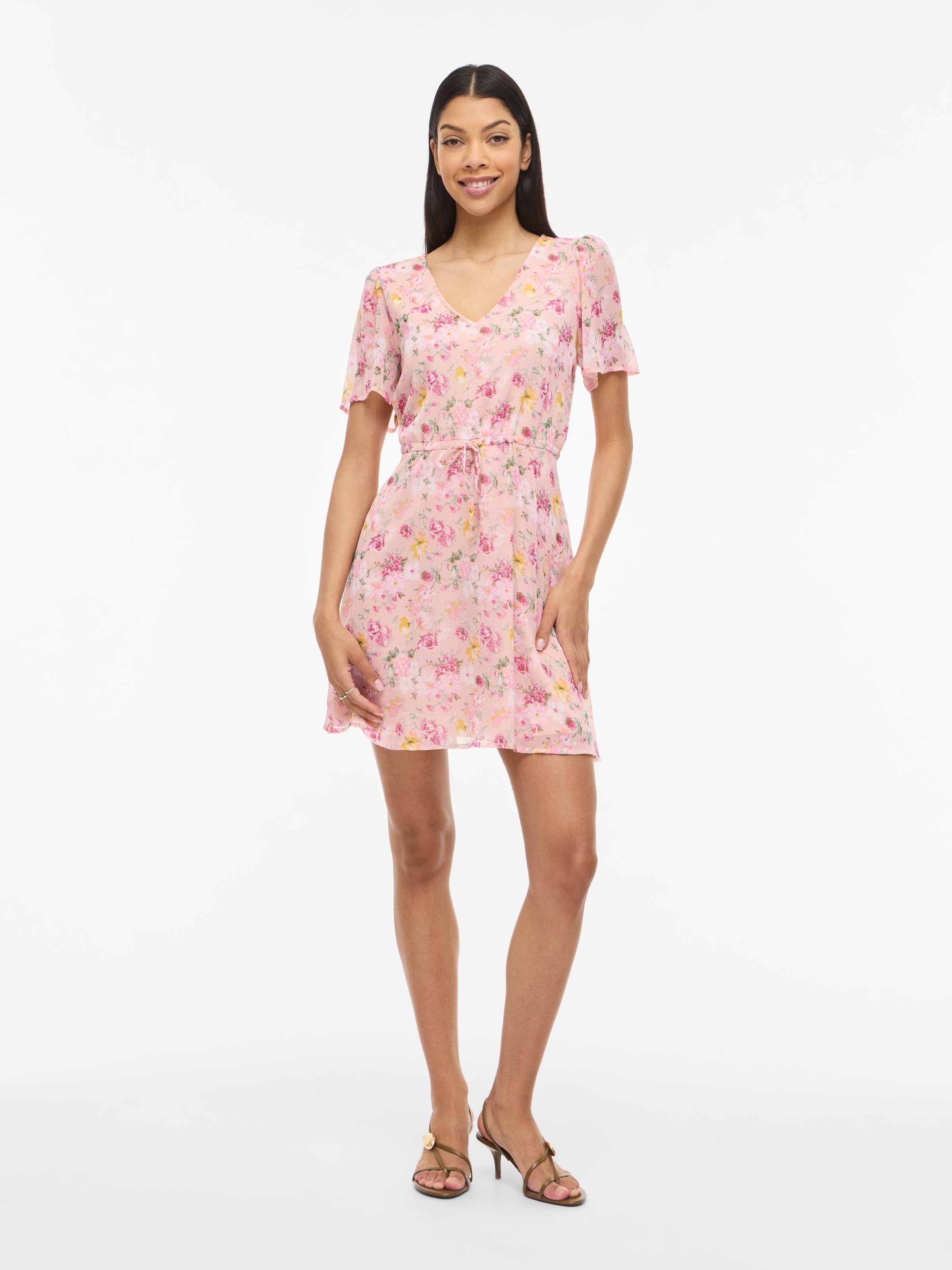 Vila Minikleid »VIFALIA V-NECK S/S SHORT DRESS- NOOS« Sommerkleid,