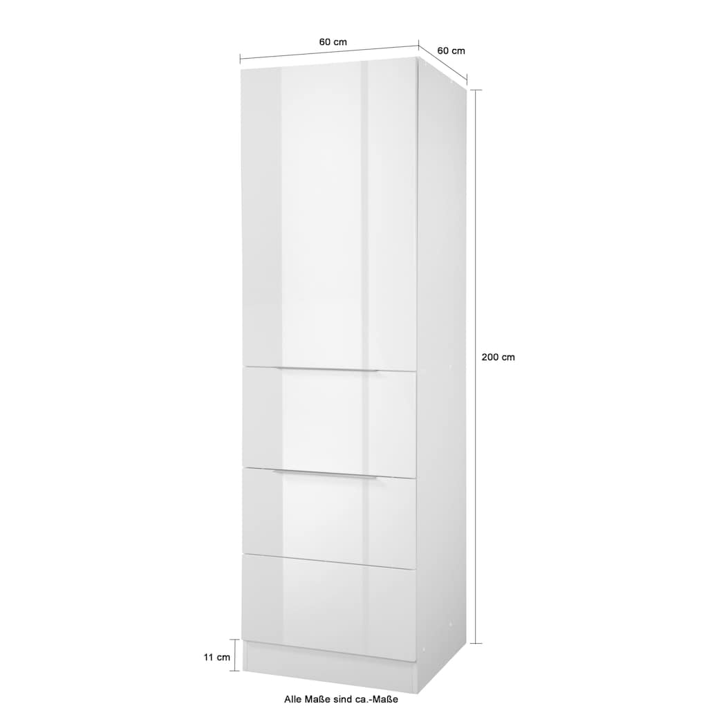 Kochstation Seitenschrank »KS-Brindisi«, 60 cm breit, 200 cm hoch, viel Stauraum