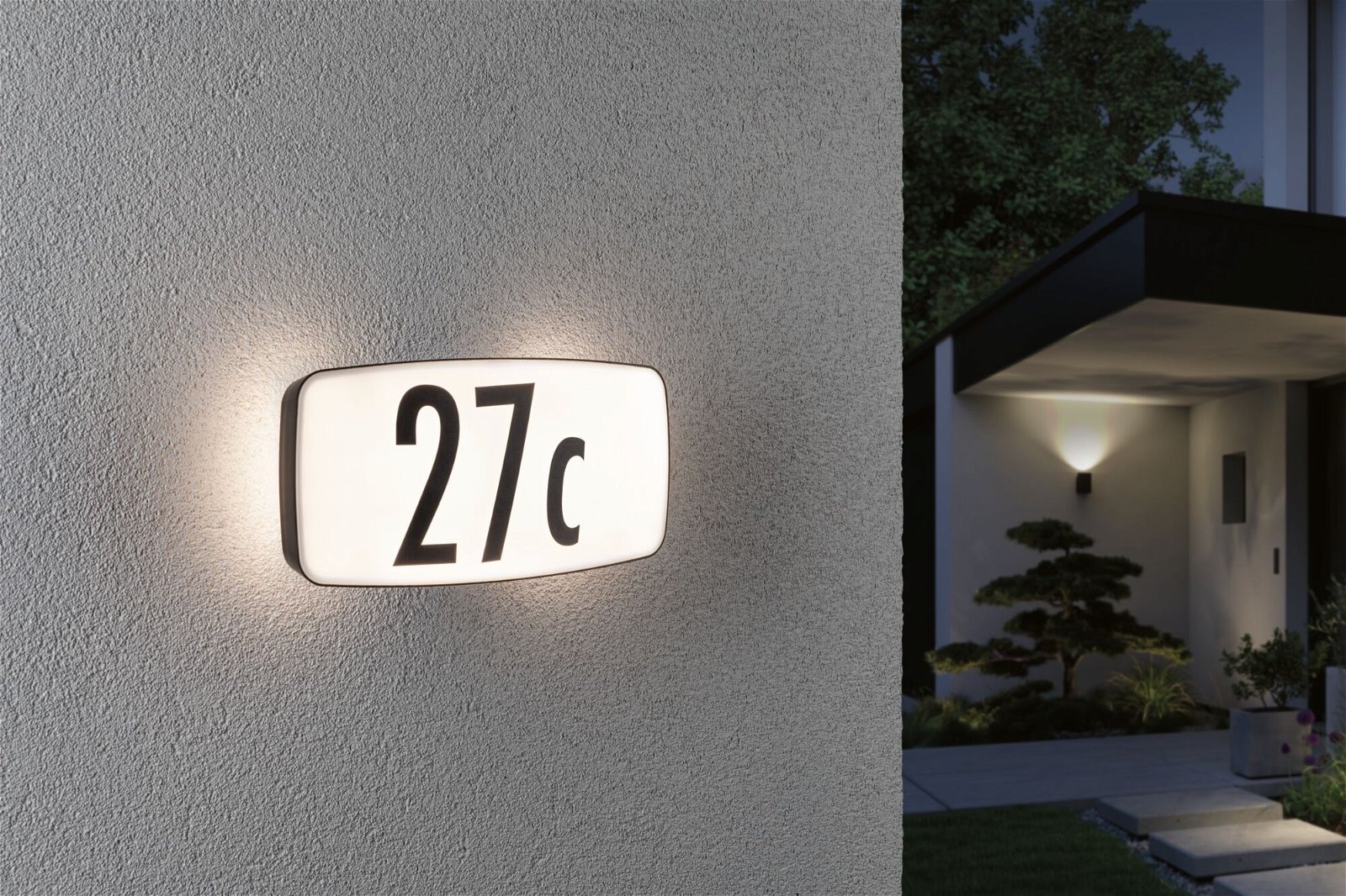Paulmann LED Außen-Wandleuchte »Sheera IP44 276x73mm 3000K 6,5W 460lm 230V Anthrazit Kunststoff«, 1 flammig, Hausnummernleuchte Bewegungsmelder mit Hochfrequenz-Sensor