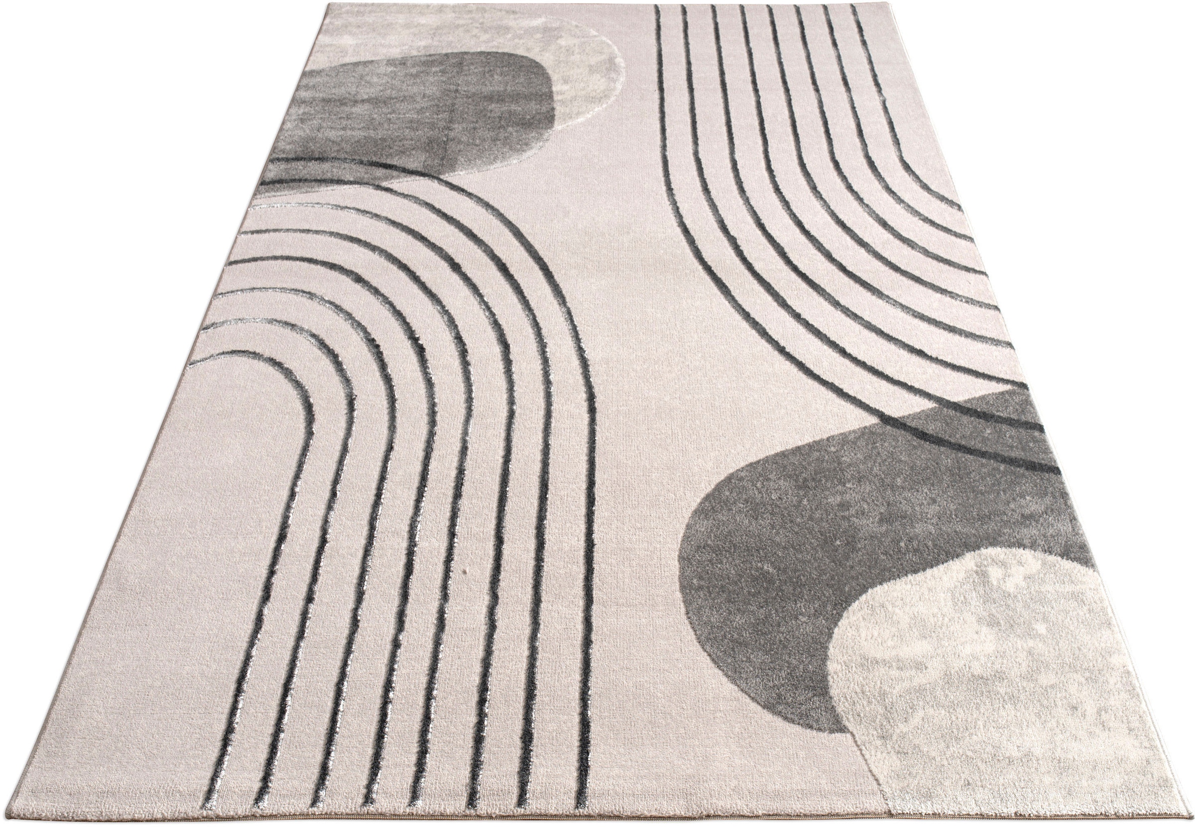 Tapis à poils courts Tuana 216 Gris Paco Home