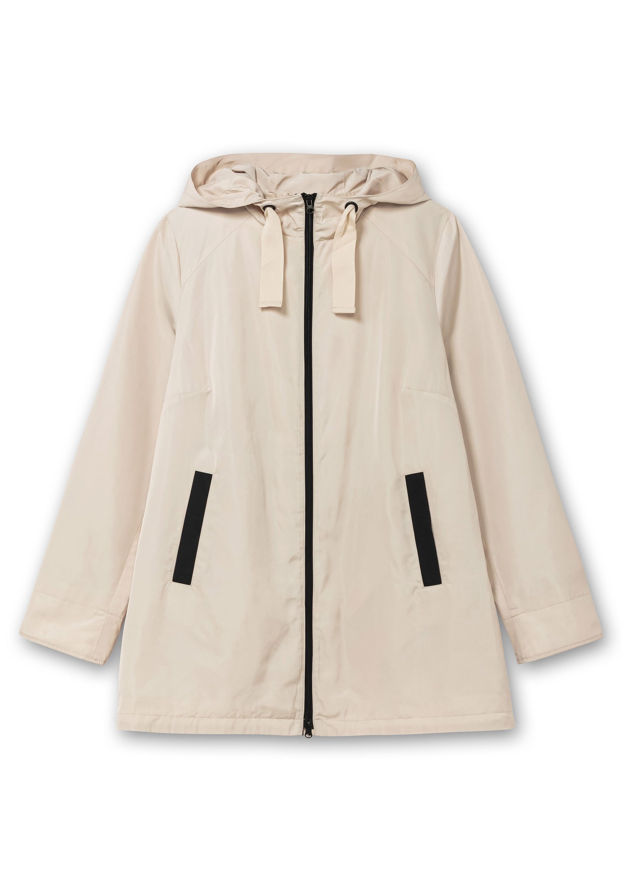 Sheego Outdoorjacke »Kapuzenjacke in leichter Qualität, mit Kontrastdetails«, mit Kapuze