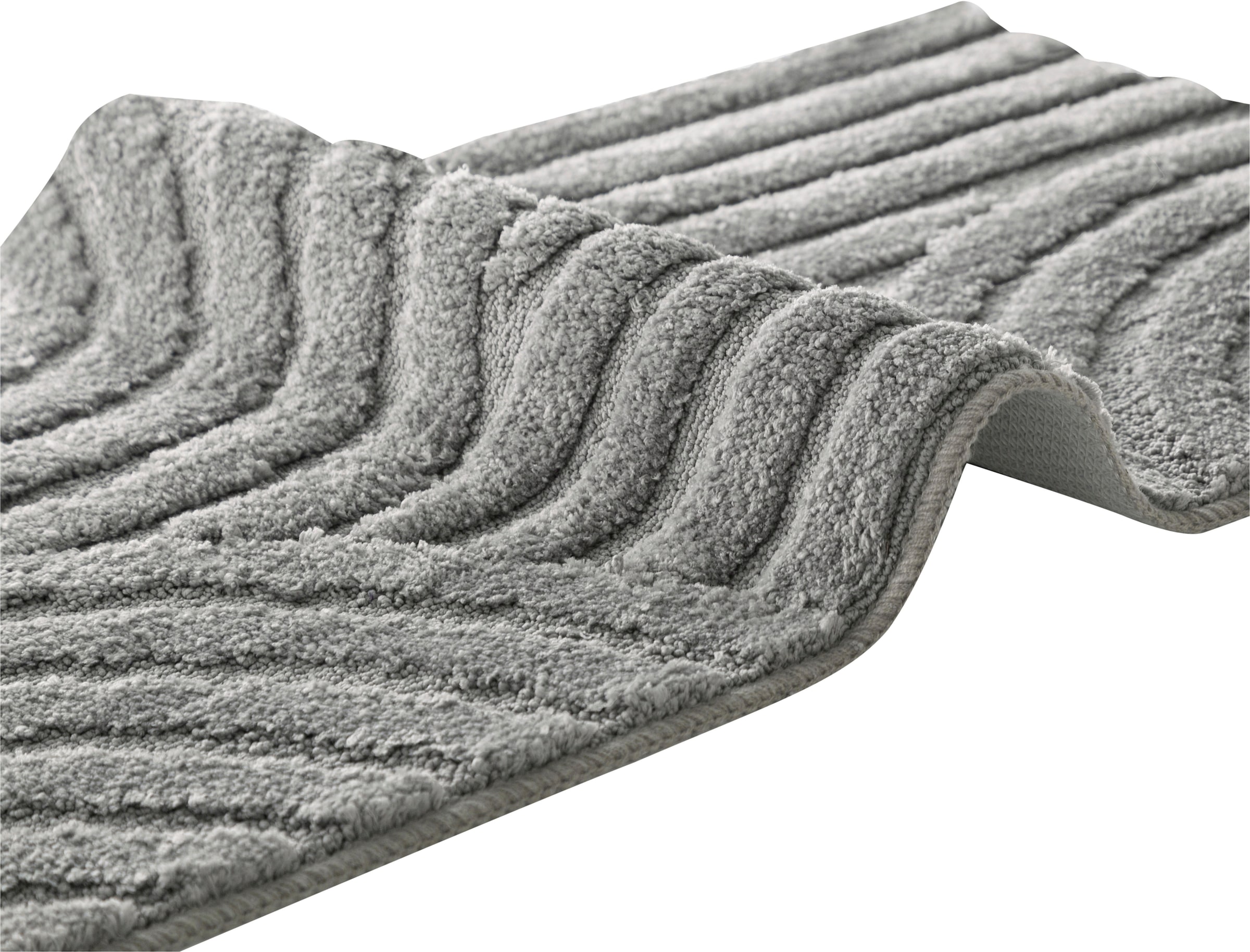 my home Badematte »Regona Scandi, Badvorleger, Badezimmer Teppich, Duschvorleger«, strapazierfähig, Badteppich, Uni Farben, Hoch-Tief-Effekt, modernes Muster