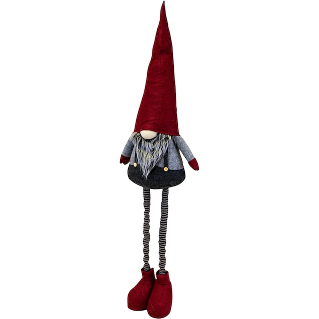 NOOR LIVING Weihnachtsfigur »Weihnachtsdeko rot«, Wichtel mit Teleskopbeinen,  Höhe bis zu 125 cm auf Rechnung bestellen