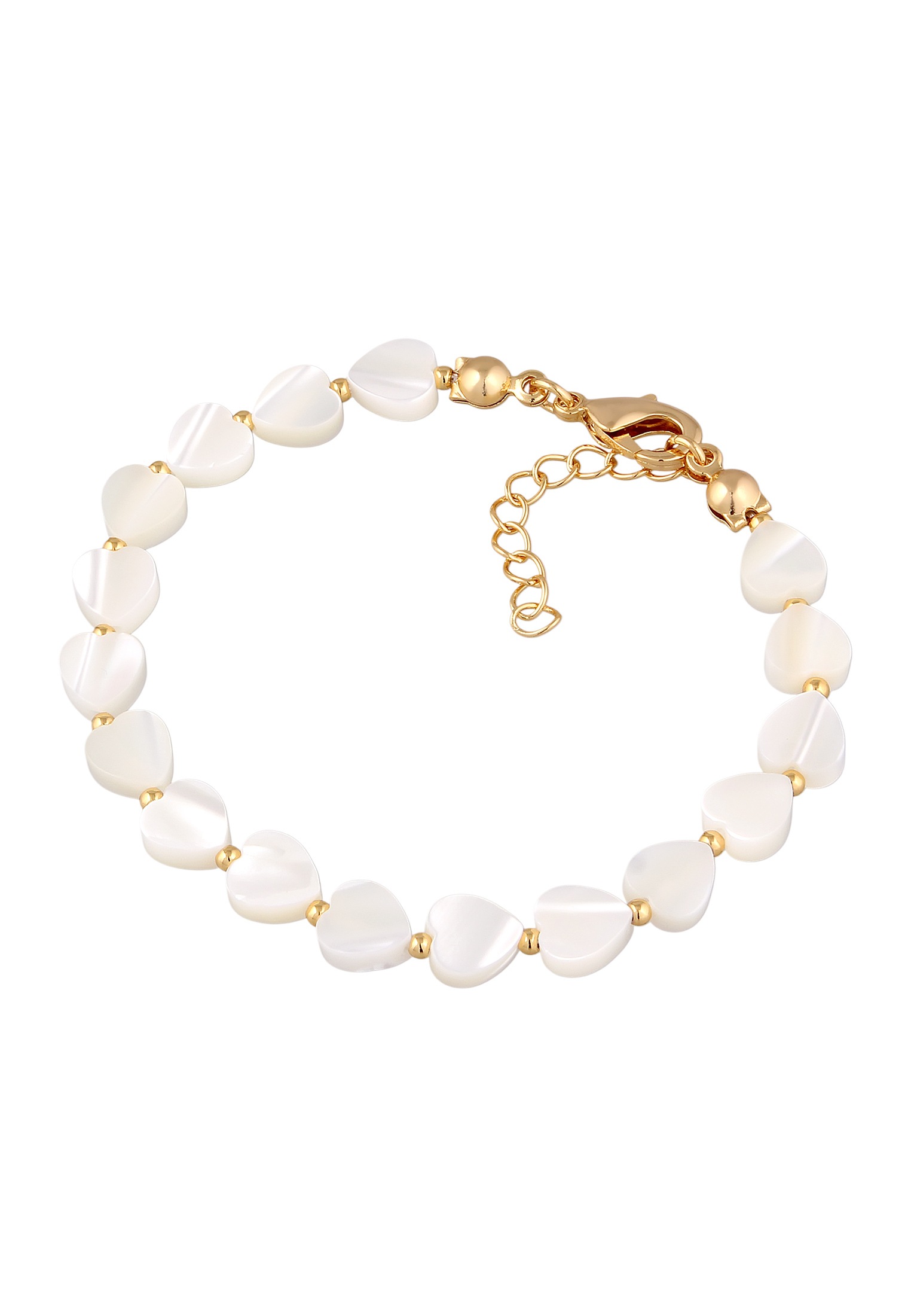 Elli Armkette »Armband Muschel Herzen Kette Silberfarben«
