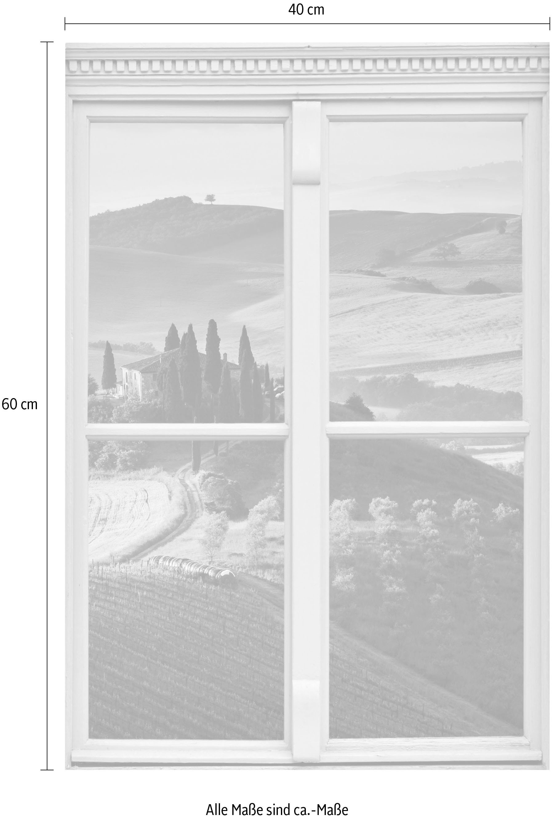 queence Wandsticker »Weingut«, Wandsticker, Wandbild, selbstklebend, 3D, Fenster