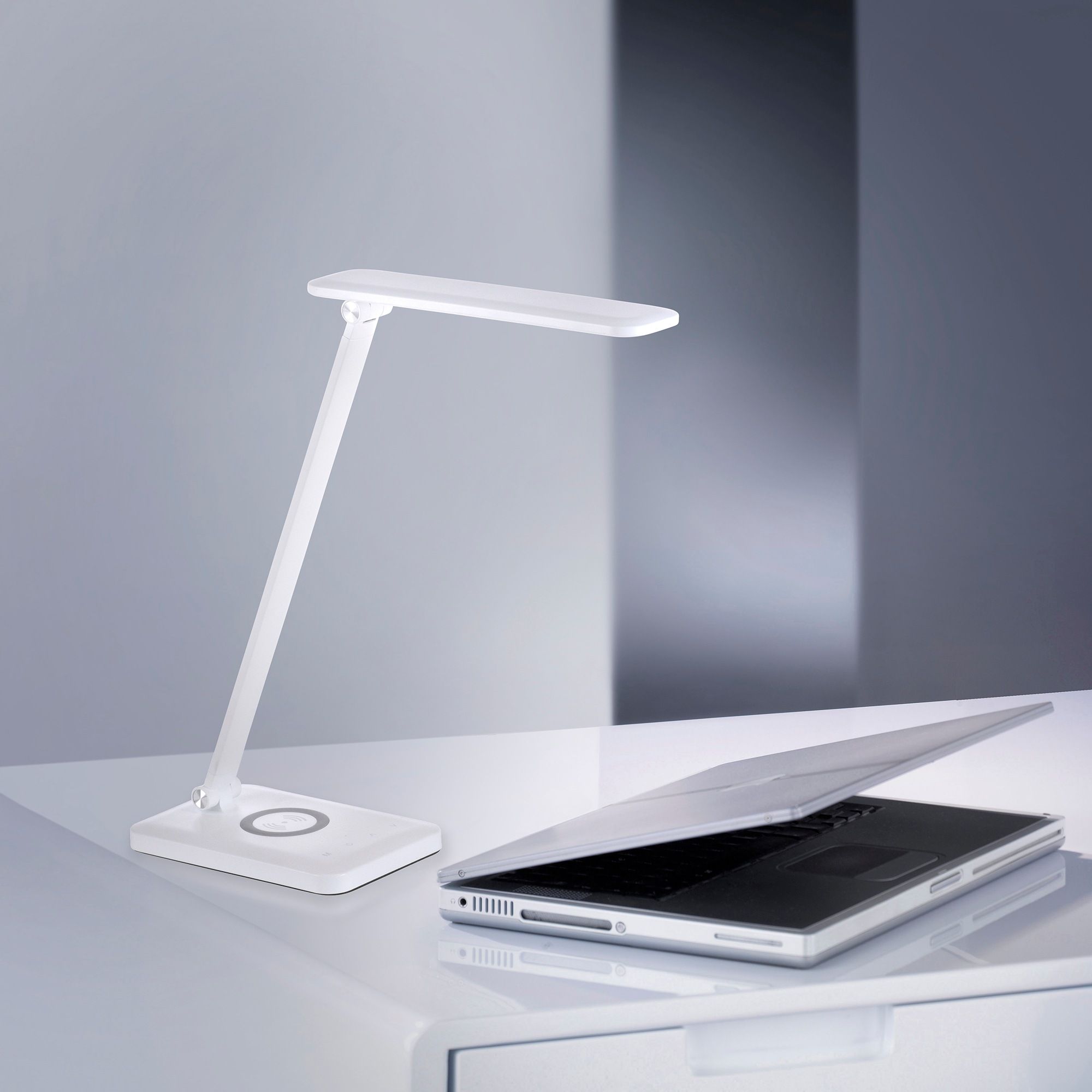 JUST LIGHT LED Tischleuchte »FLORENTINA«, 1 flammig, Leuchtmittel LED-Board | LED fest integriert, Touchdimmer, CCT, Ladefunktion für Handy über USB oder per Induktion