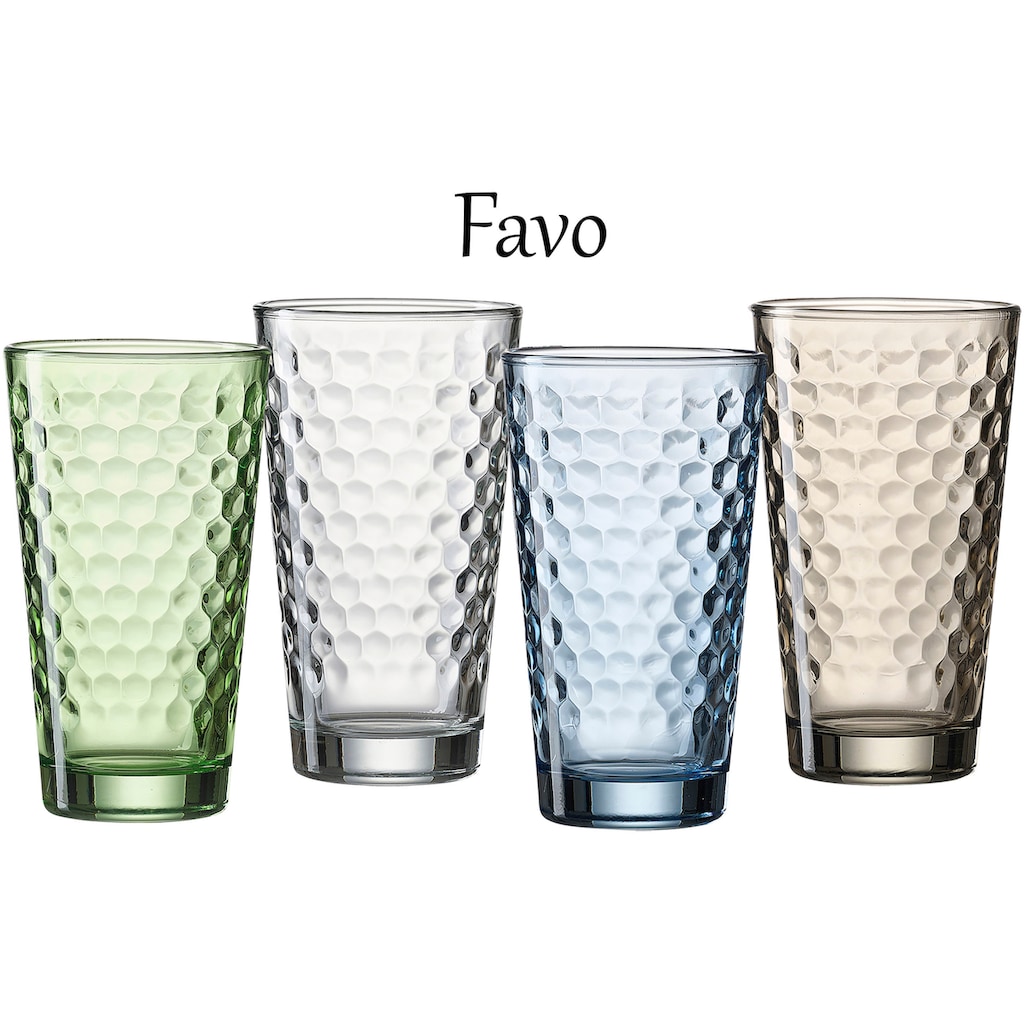 Ritzenhoff & Breker Longdrinkglas »Favo, 6-teilig«, (Set, 6 tlg.)