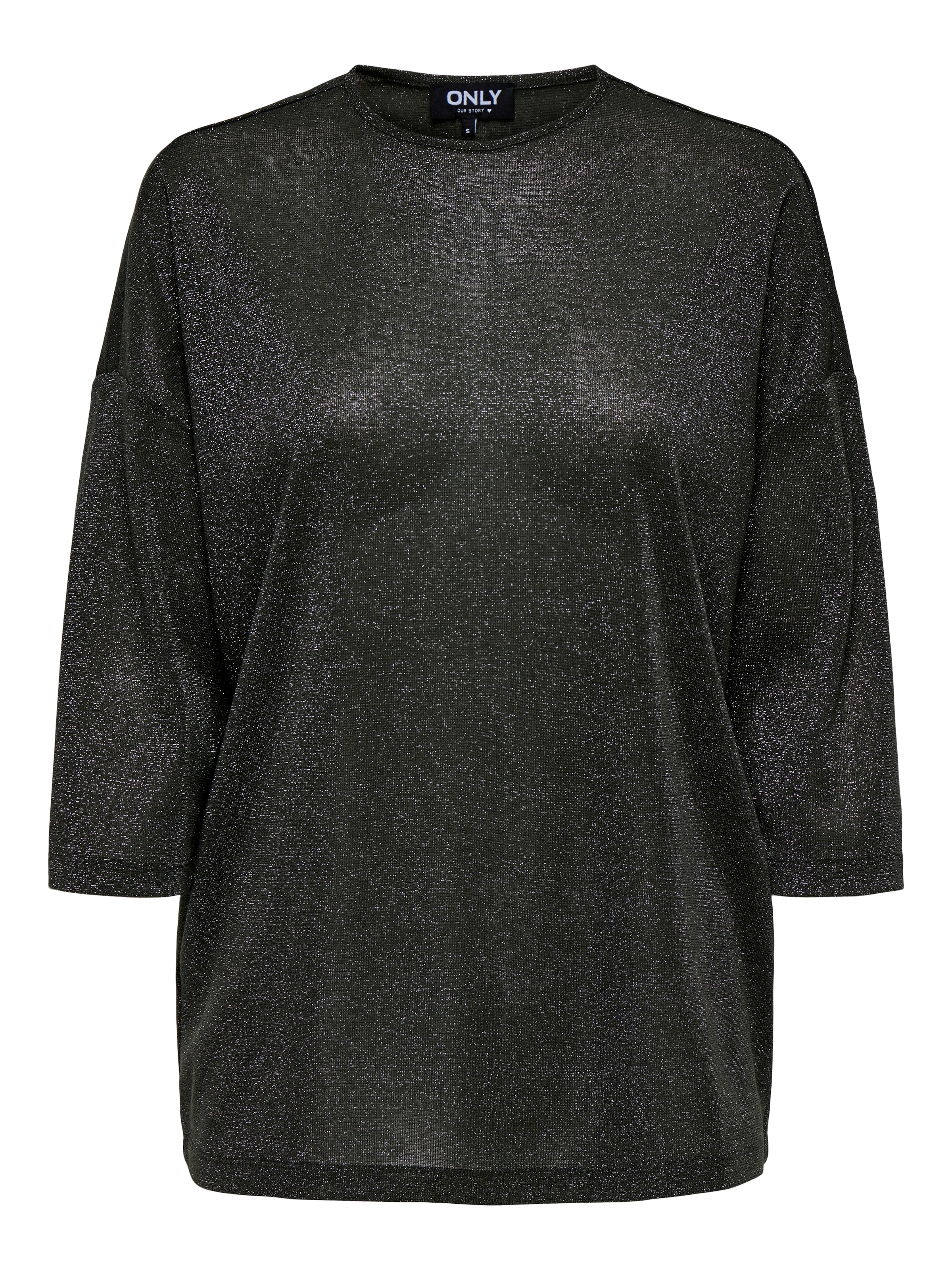 ONLY 3/4-Arm-Shirt »ONLSILVERY GLAMOUR LUREX 3/4 TOP JRS« mit Glitzer-Effekt