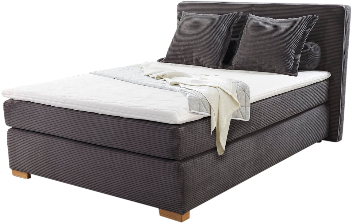 Jockenhöfer Gruppe Boxspringbett Romy, Cordstoff, 7-Zonen-TTFK-Matratze