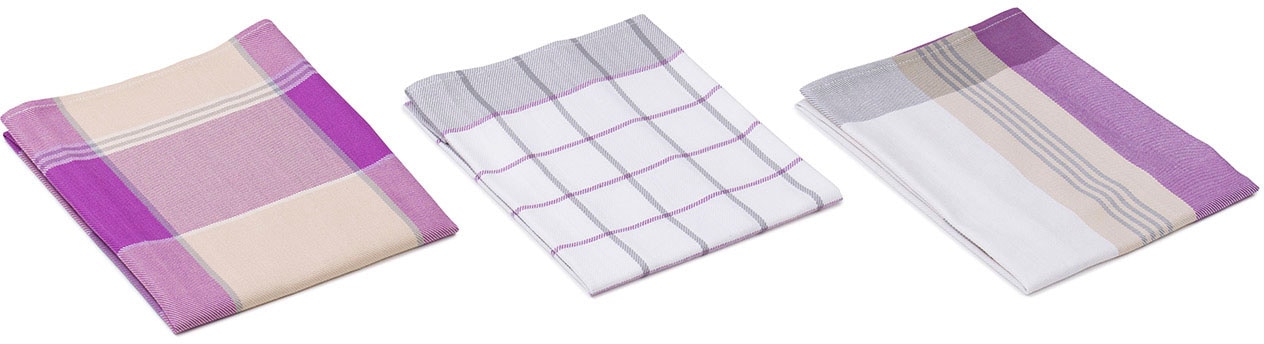 Gözze Geschirrtuch »Geschirrtücher, Des. 60058«, (Set, 3 tlg.), Maß: 50 x 70 cm, Set: 2x kariert und 1x gestreift