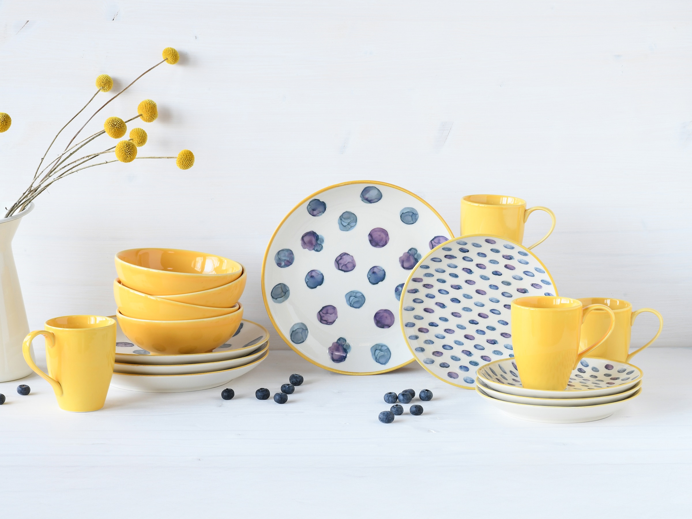CreaTable Kombiservice »Maisie Bunt, Kombi-Service 16-tlg« Dots, Polka Dots, Konfetti, Punkte