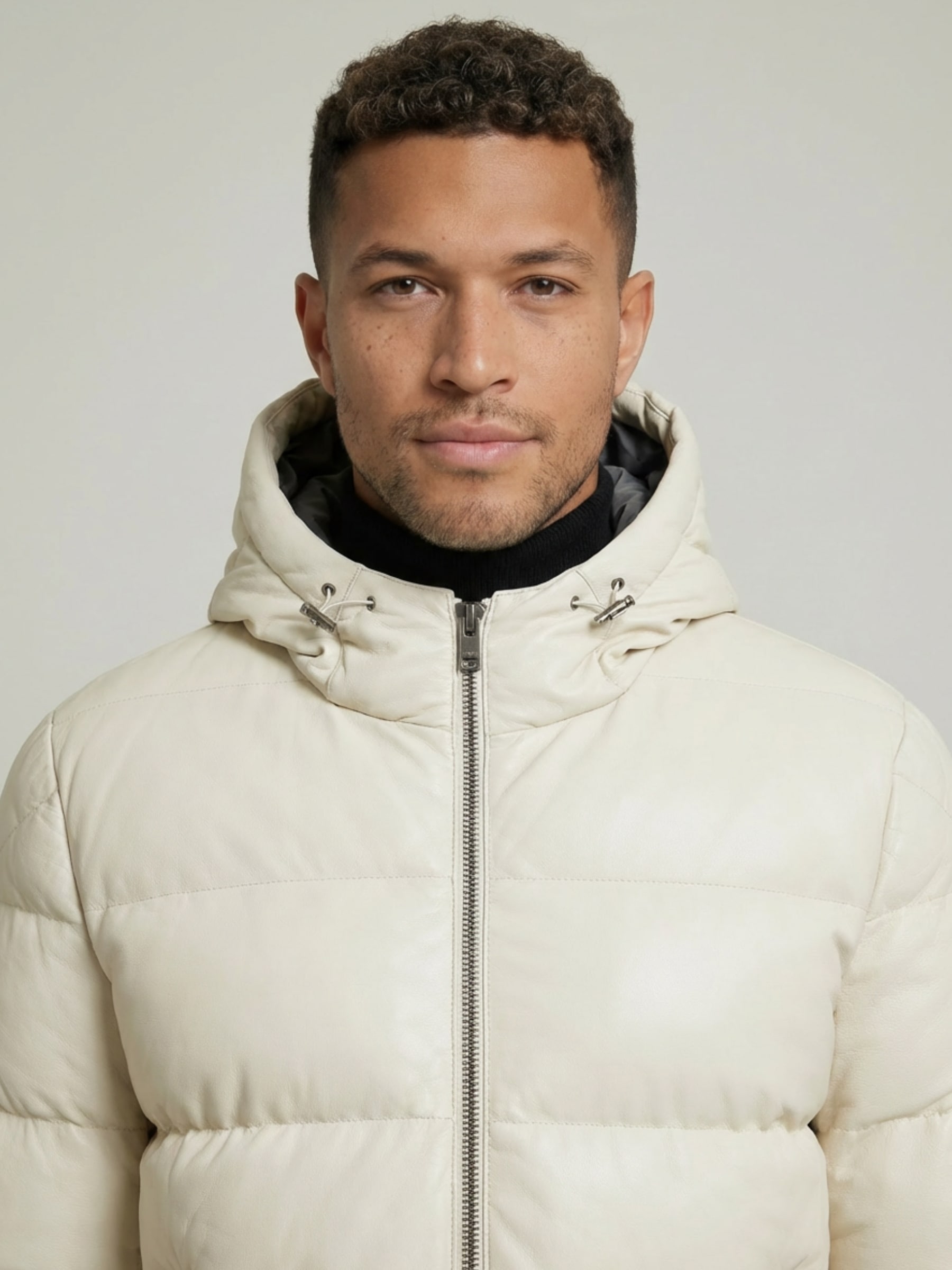 RICANO Steppjacke »Steppjacke Sean« 2-Wege verstellbare Kapuze Handgefertigt aus echtem Leder