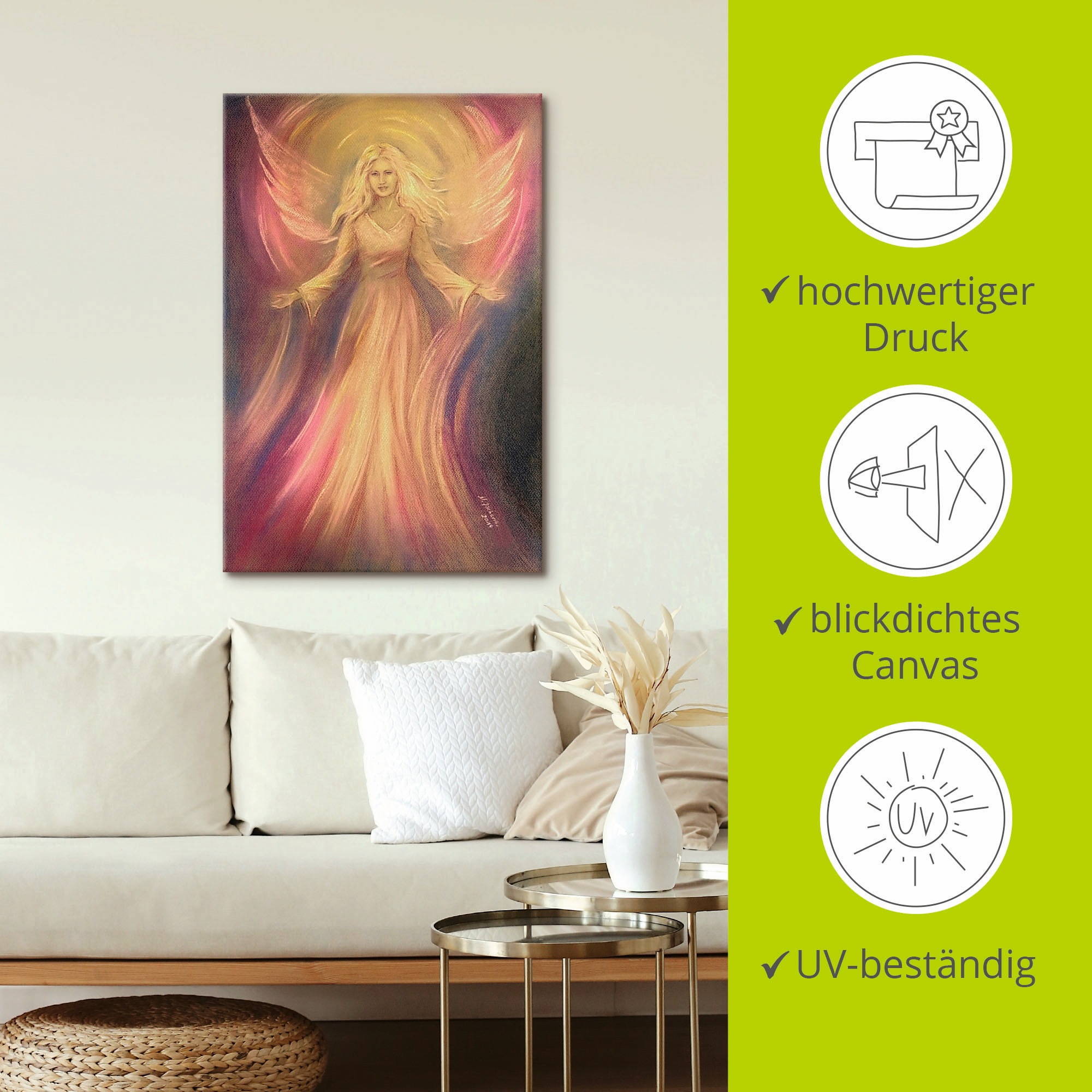 Artland Wandbild »Engel Licht Liebe - Spirituelle Malerei« Religion 1 Stk. tlg. als Alubild, Leinwandbild in verschied. Größen