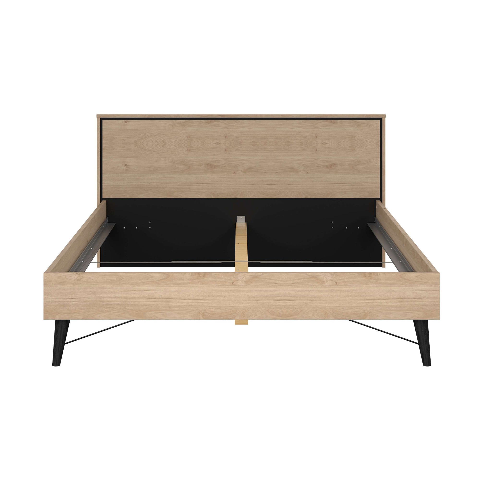 andas Bett »Ry Bettrahmen, Bettgestell, Doppelbett,« mit hohem Kopfteil, Beine aus Vollholz,