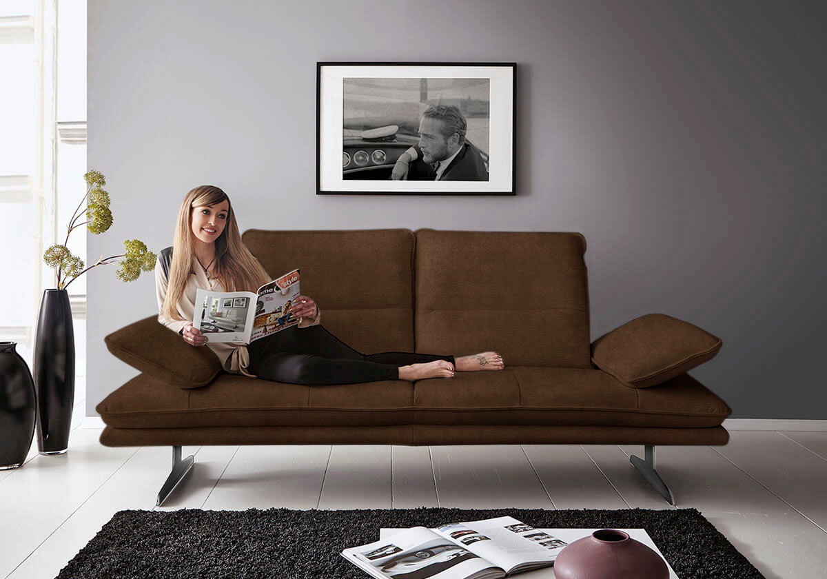 W.SCHILLIG 2-Sitzer »broadway, Designsofa mit tollem Sitzkomfort«, Sitztiefenverstellung, Kopfteil- & Seitenteilverstellung, Breite 216cm