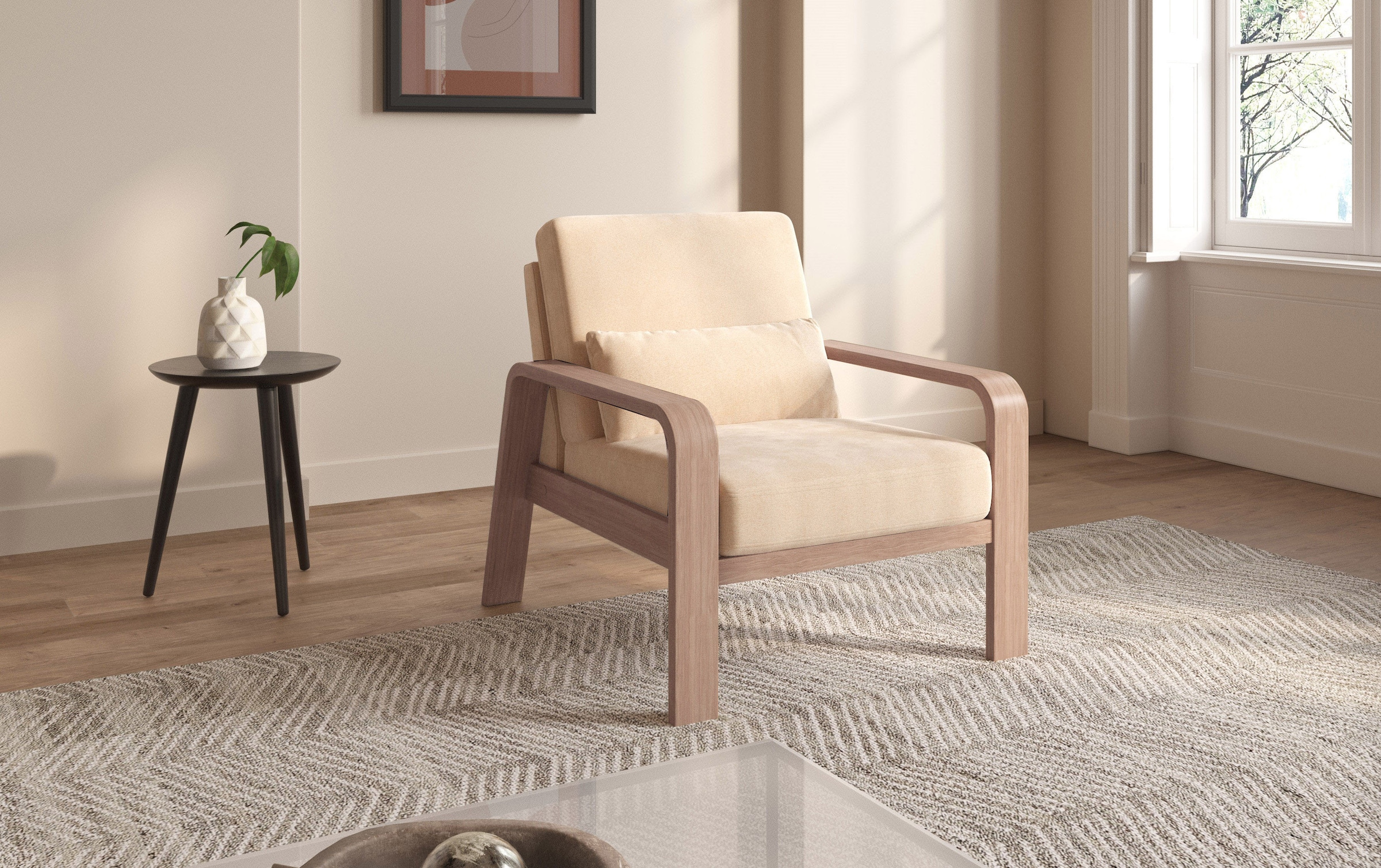 sit&more Sessel »Kolding«, Armlehnen aus Buchenholz in natur, verschiedene Bezüge und Farben