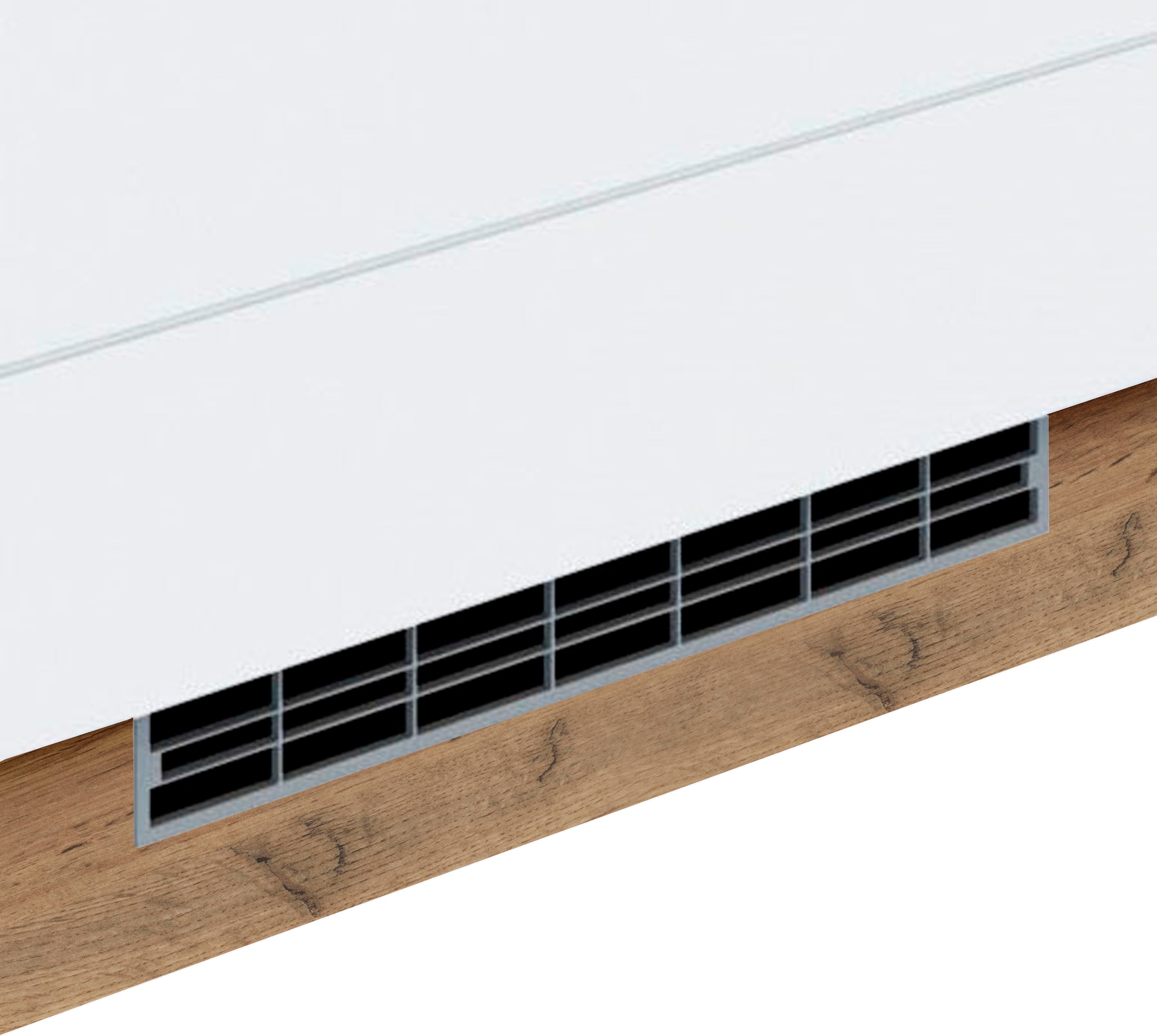 KOCHSTATION Kühlumbauschrank »KS-Luhe«, 60 cm breit, hochwertige MDF-Fronten mit waagerechter Lisene