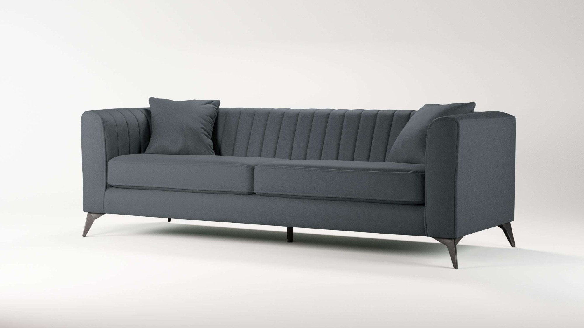 PLACES OF STYLE 4-Sitzer »MATTHEW elegantes Designsofa, Maße B/T/H: 231/86/74 cm« XXL, Steppung im Rücken, lose Sitzkissen, incl 2. Zierkissen