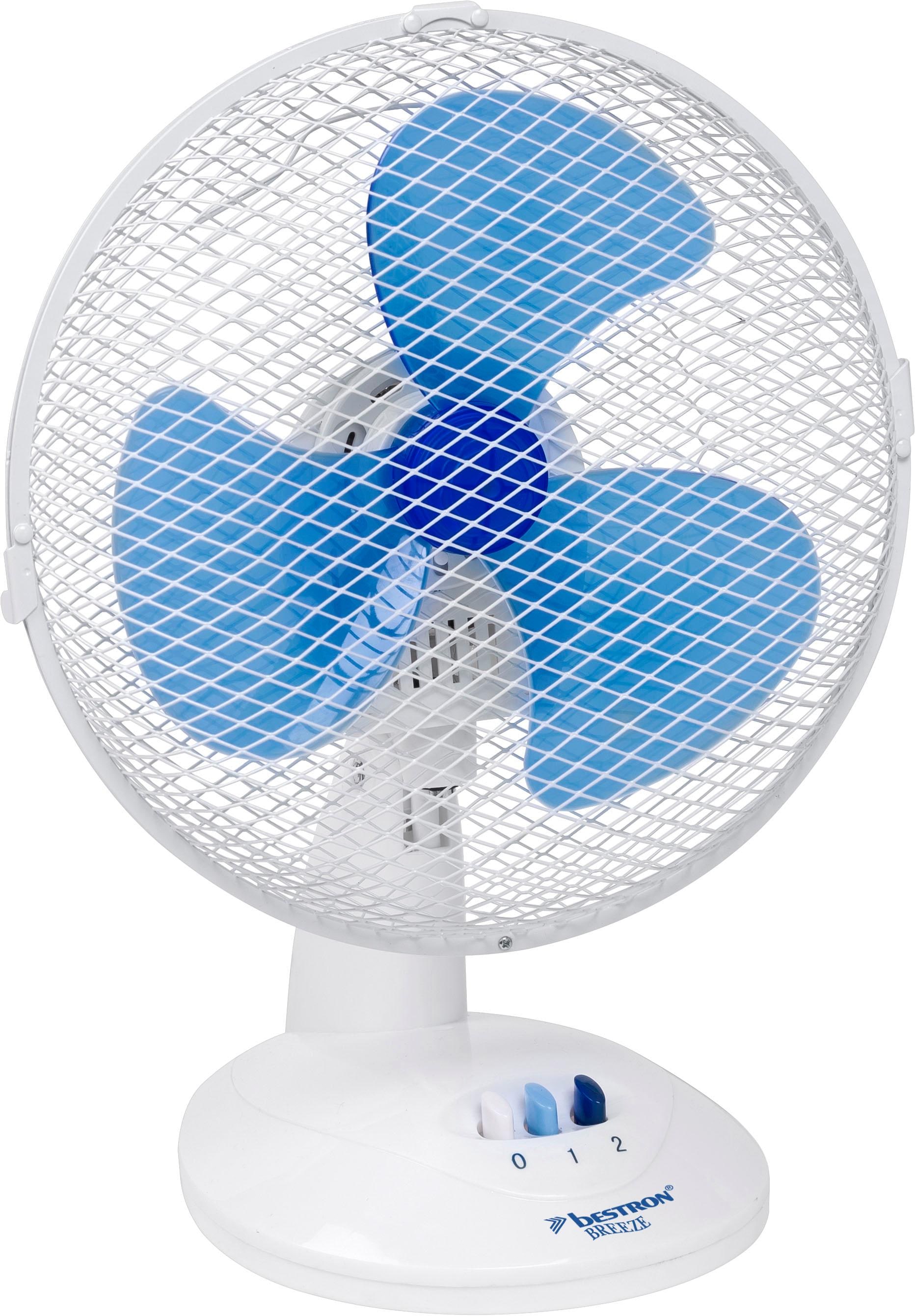 bestron Tischventilator »DDF27W«, mobil mit Schwenkfunktion, Höhe: 35,5 cm, Ø 27 cm, 30 W, Weiß