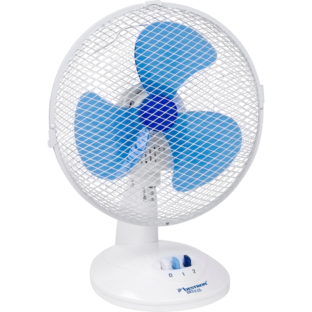 bestron Tischventilator »DDF27W«, mobil mit Schwenkfunktion, Höhe: 35,5 cm, Ø 27 cm, 30 W, Weiß