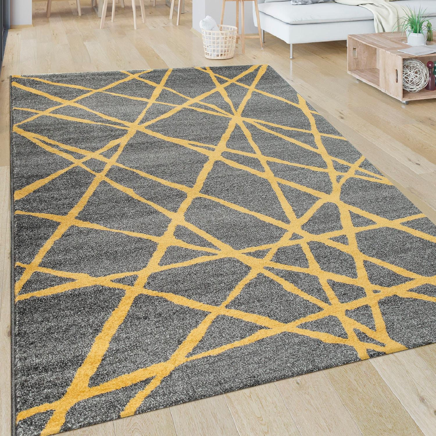 Paco Home Teppich »Pattern 127«, modernes Kurzflor, & im Wohnzimmerr rechteckig, Schlafzimmer Design, ideal