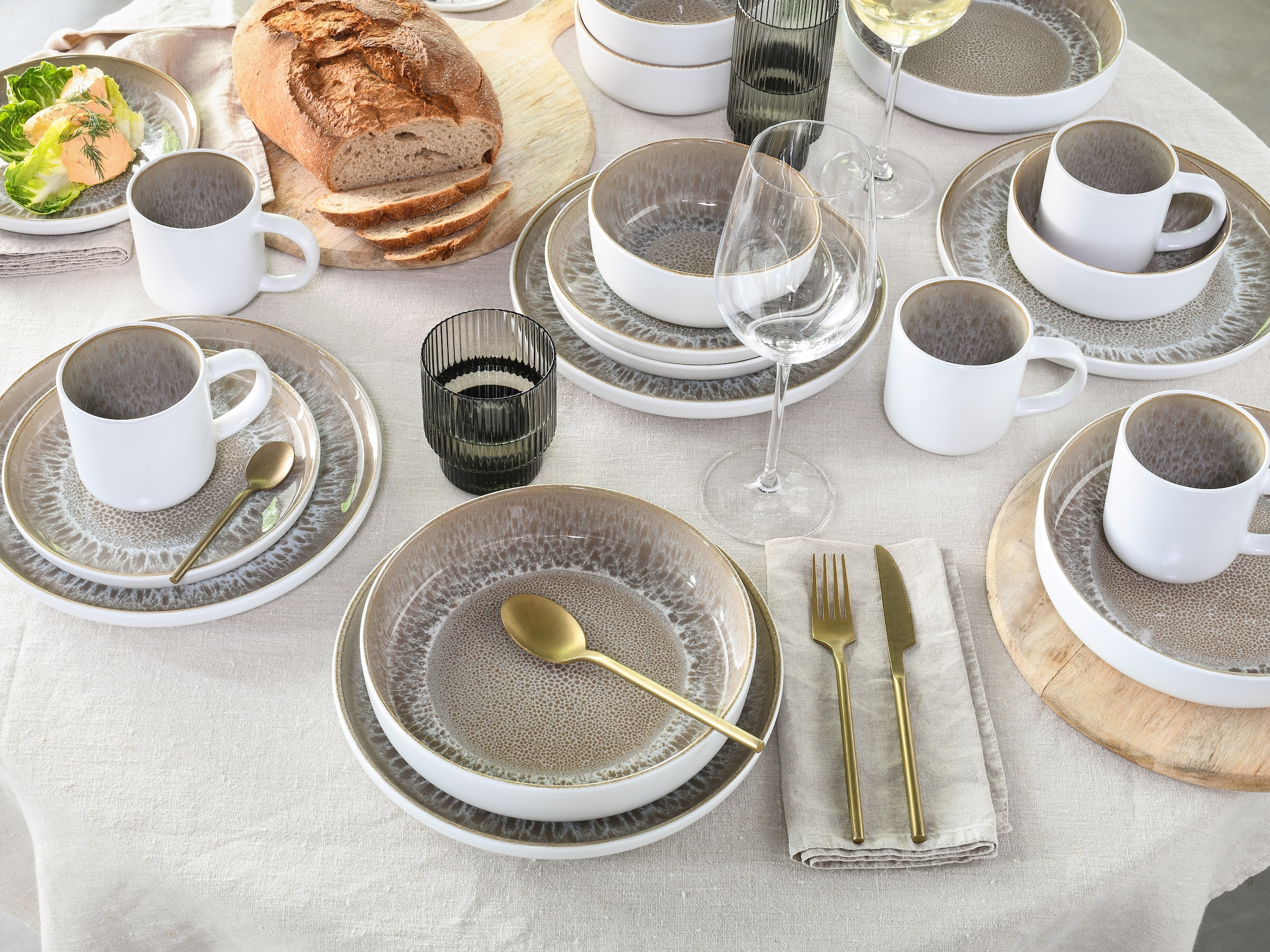 OTTO home Müslischale »modernes Schüssel-Set Novalee, Geschirr-Set, Bowl« 6 Stk. aus Steinzeug hohe Haltbarkeit, spülmaschinen- & mikrowellengeeignet, Reaktivglasur