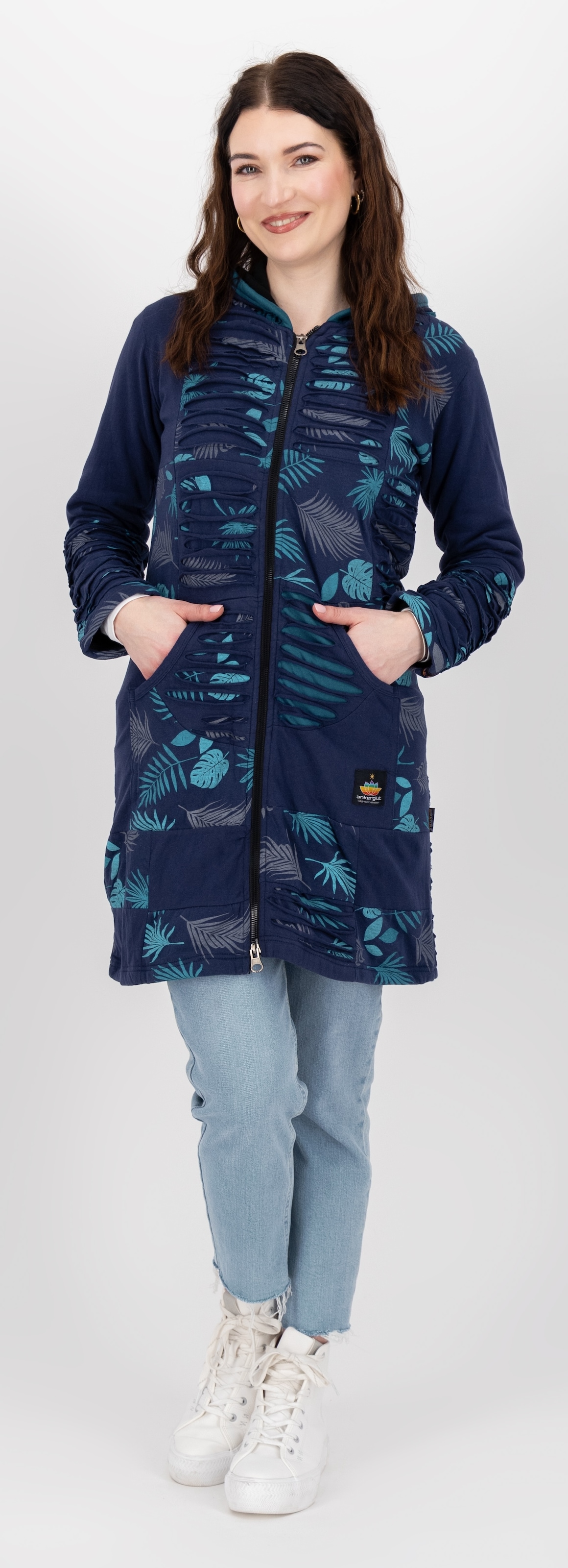 DEPROC Active Fleecejacke »Patchwork NUNAVUT LONG WMN«, auch in Großen Größen erhältlich