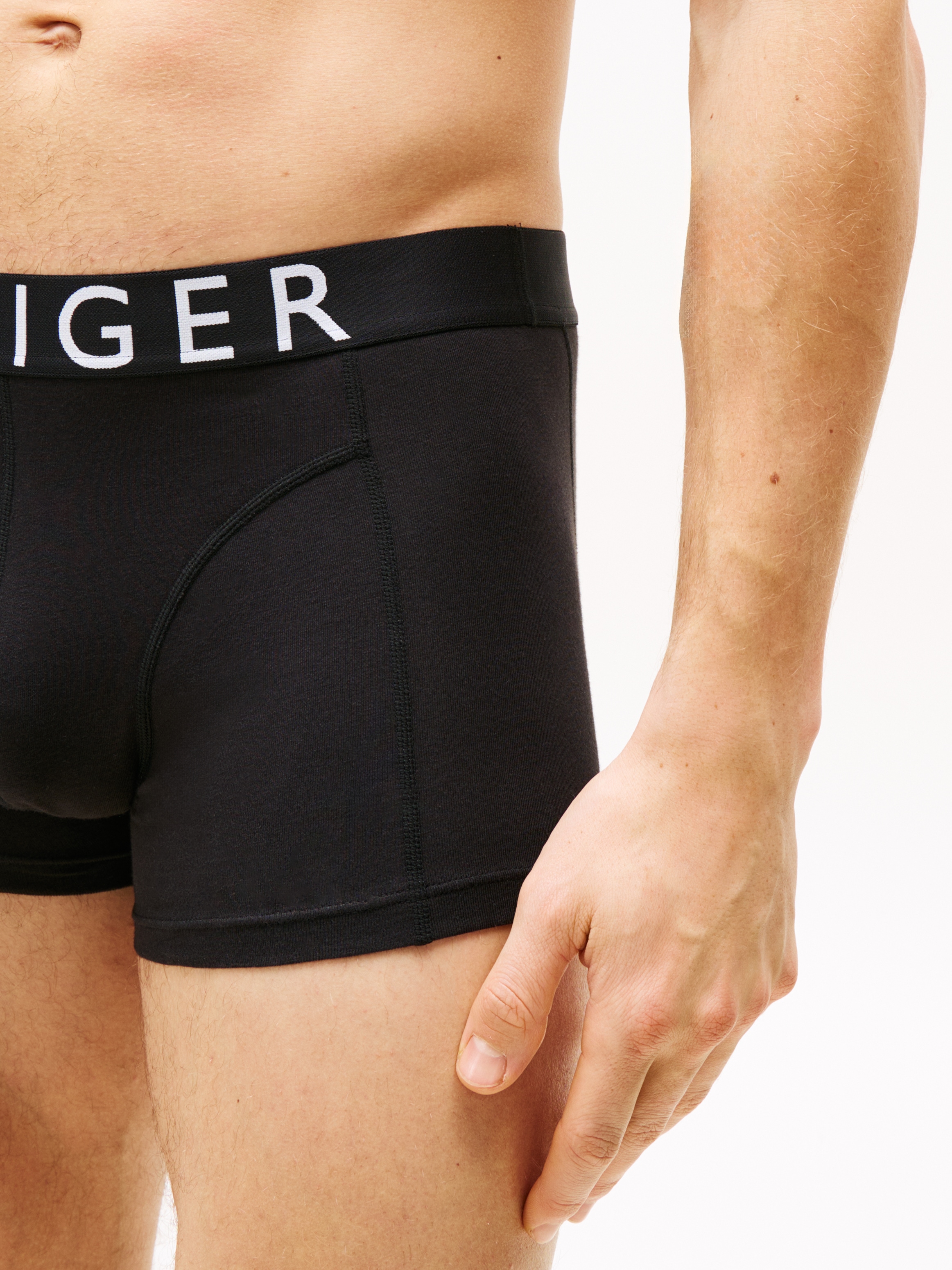 Tommy Hilfiger Underwear Trunk »mit Kontrast-Logo-Taillenbund«, (3 St.), aus Stretch-Baumwolle, normale Leibhöhe