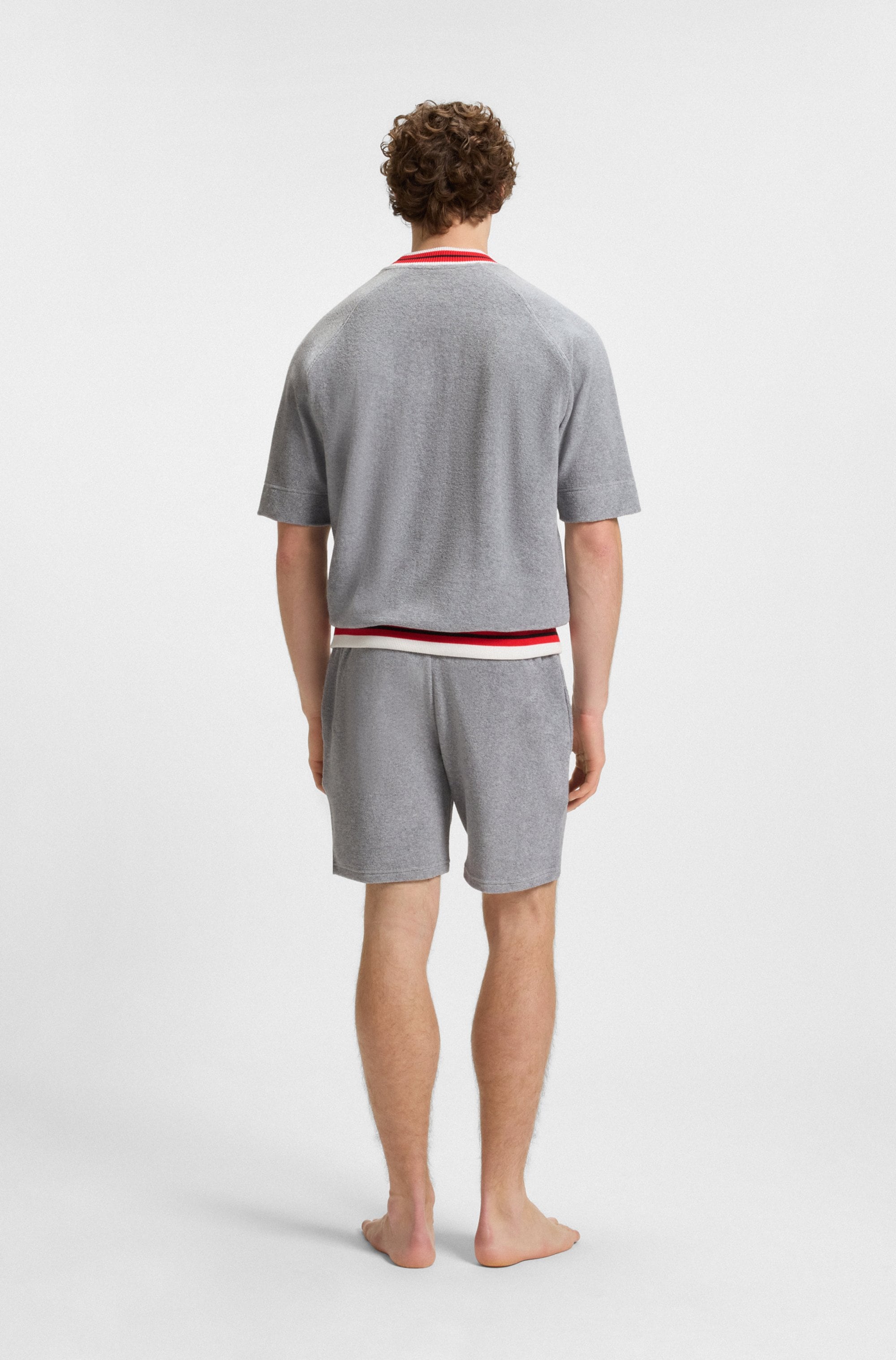 HUGO Underwear Sweatshirt »JAXON«, kontrastfarbene Details, relaxed fit, kurze Ärmel