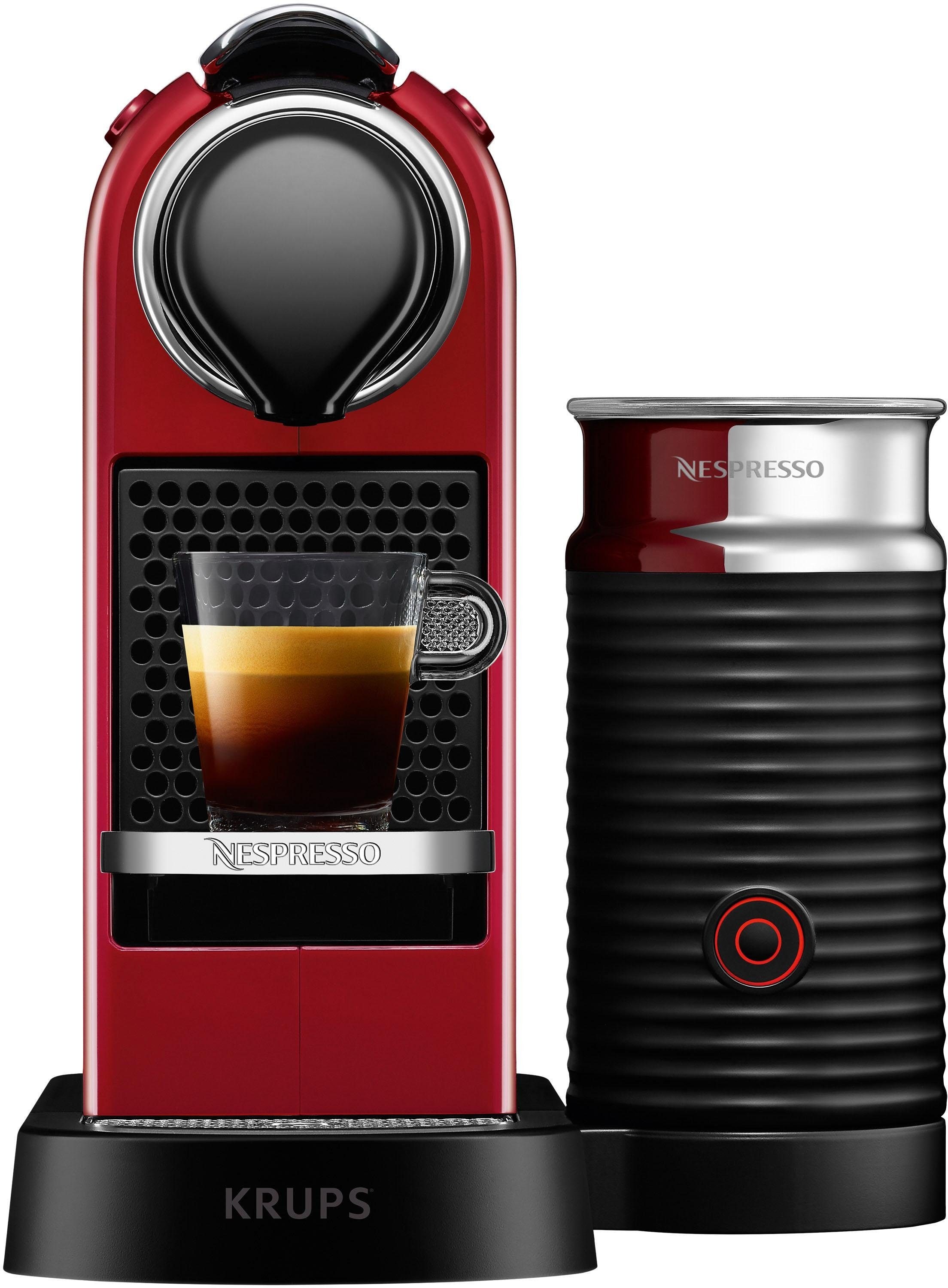 Nespresso Kapselmaschine »XN7615 3 mit inkl. & Willkommenspaket Jahren Milk Milchaufschäumer, CitiZ Kapseln Krups«, von XXL Garantie 14 mit Aeroccino