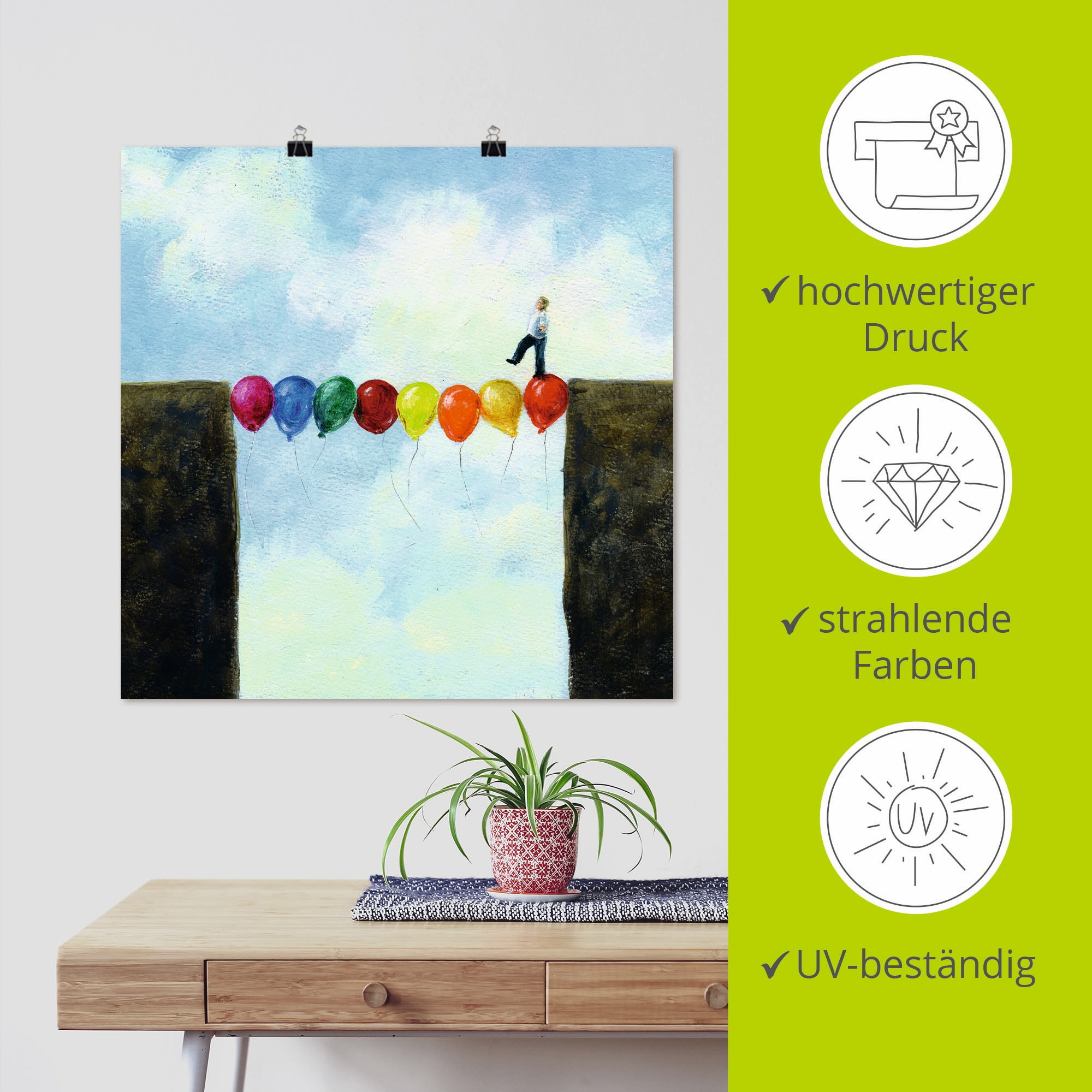 Artland Wandbild »Eine Brücke schlagen«, Mann, (1 St.), als Leinwandbild, Poster in verschied. Größen