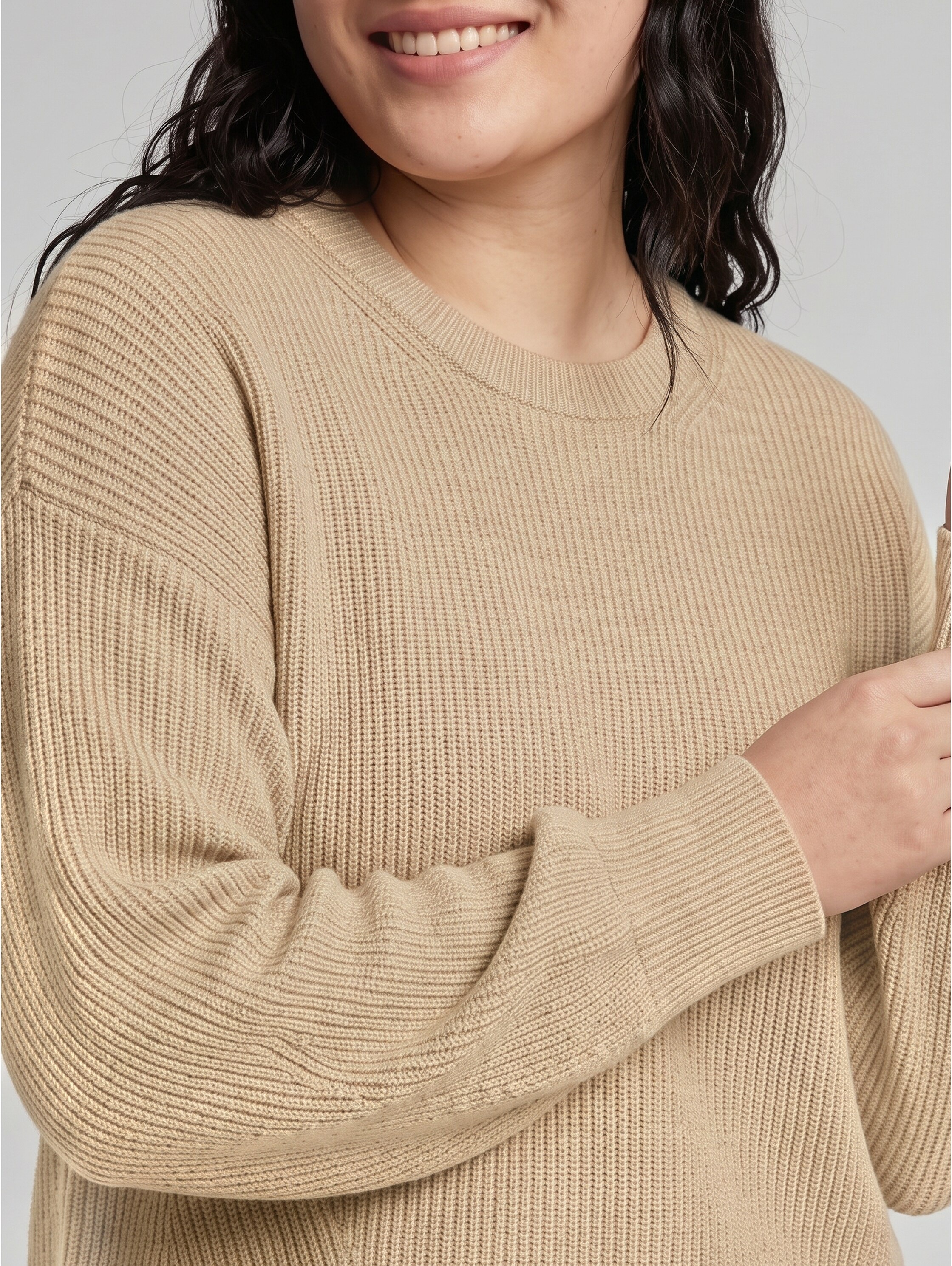 TOM TAILOR PLUS Strickpullover Langarmpullover mit Rundhals / Viskosemix