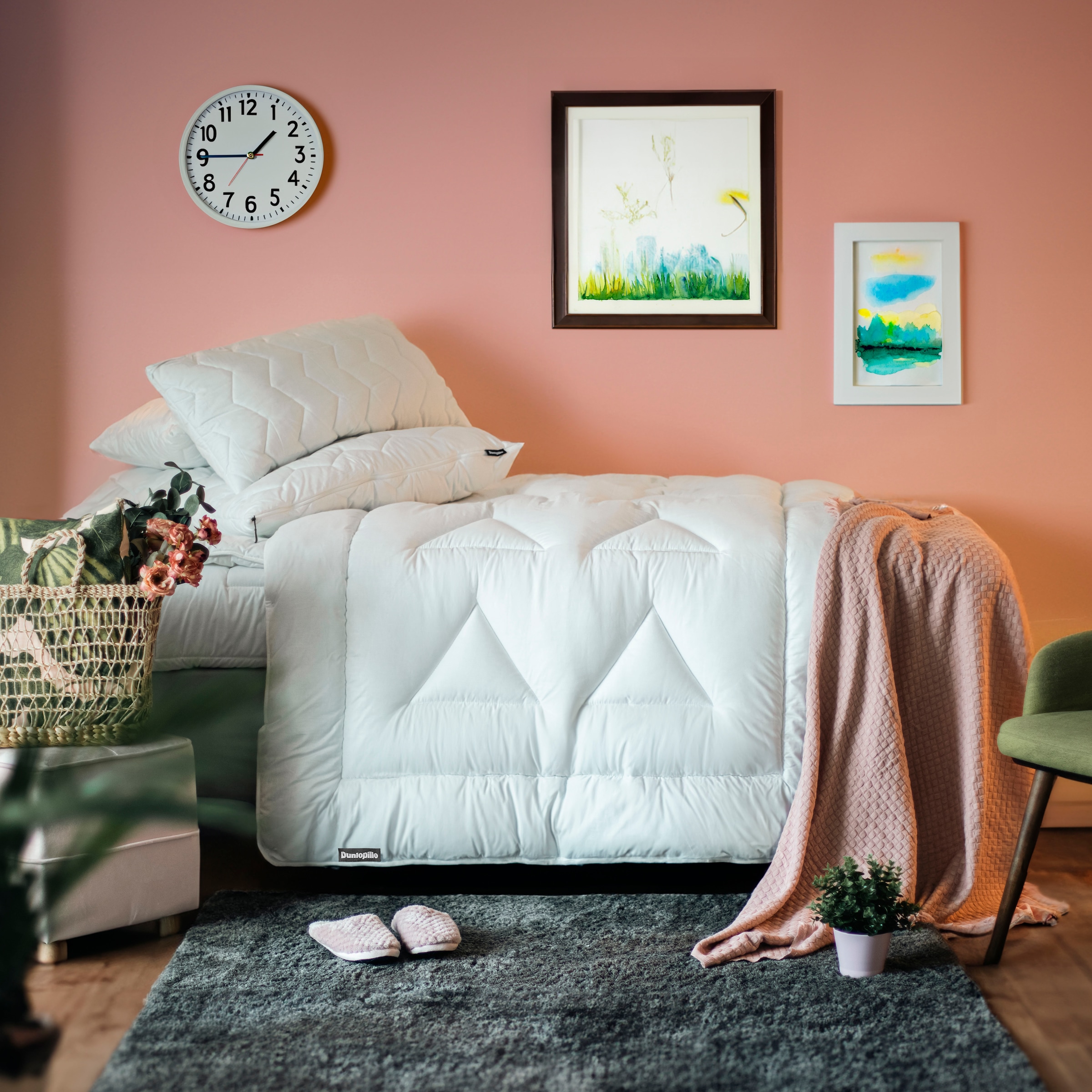 Dunlopillo Baumwollbettdecke "Life, Bettdecken für Sommer und Winter" leicht Füllung Polyester 1 Stk. tlg. Bettdecke 135x200 cm, 155x220 cm, Aqua-Clean-Gewebe, Decke