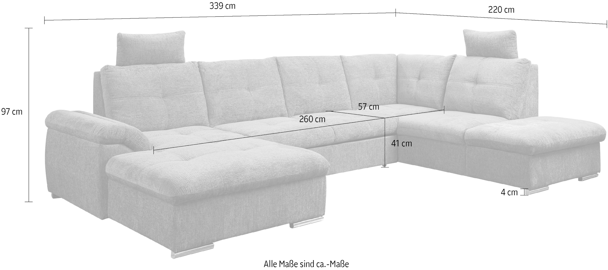 WERK2 Wohnlandschaft »Arena« mit Schlaffunktion und Bettkasten