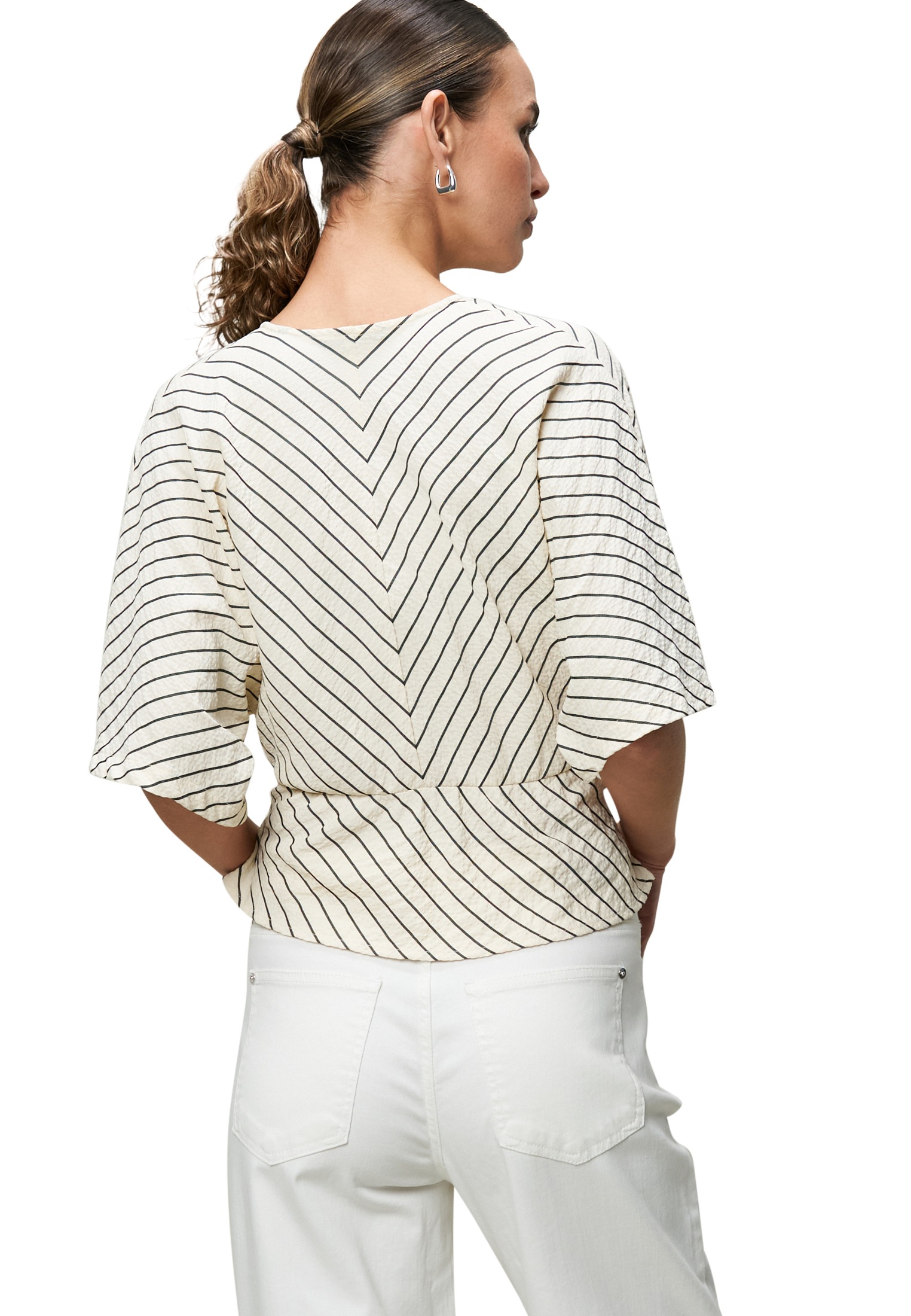 Zero Klassische Bluse »Bluse gestreift mit Fledermausärmeln«