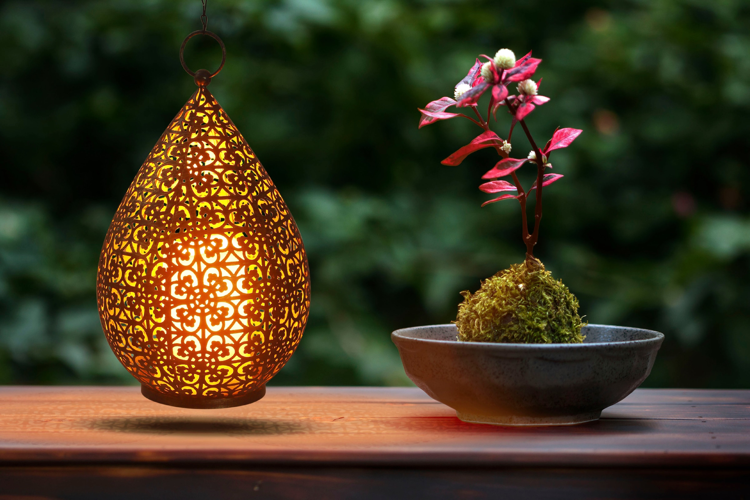 näve LED Gartenleuchte, 1 flammig-flammig, antik, Tisch- Hängeleuchte, Inn- Outdoor geeignet, Flammeneffekt