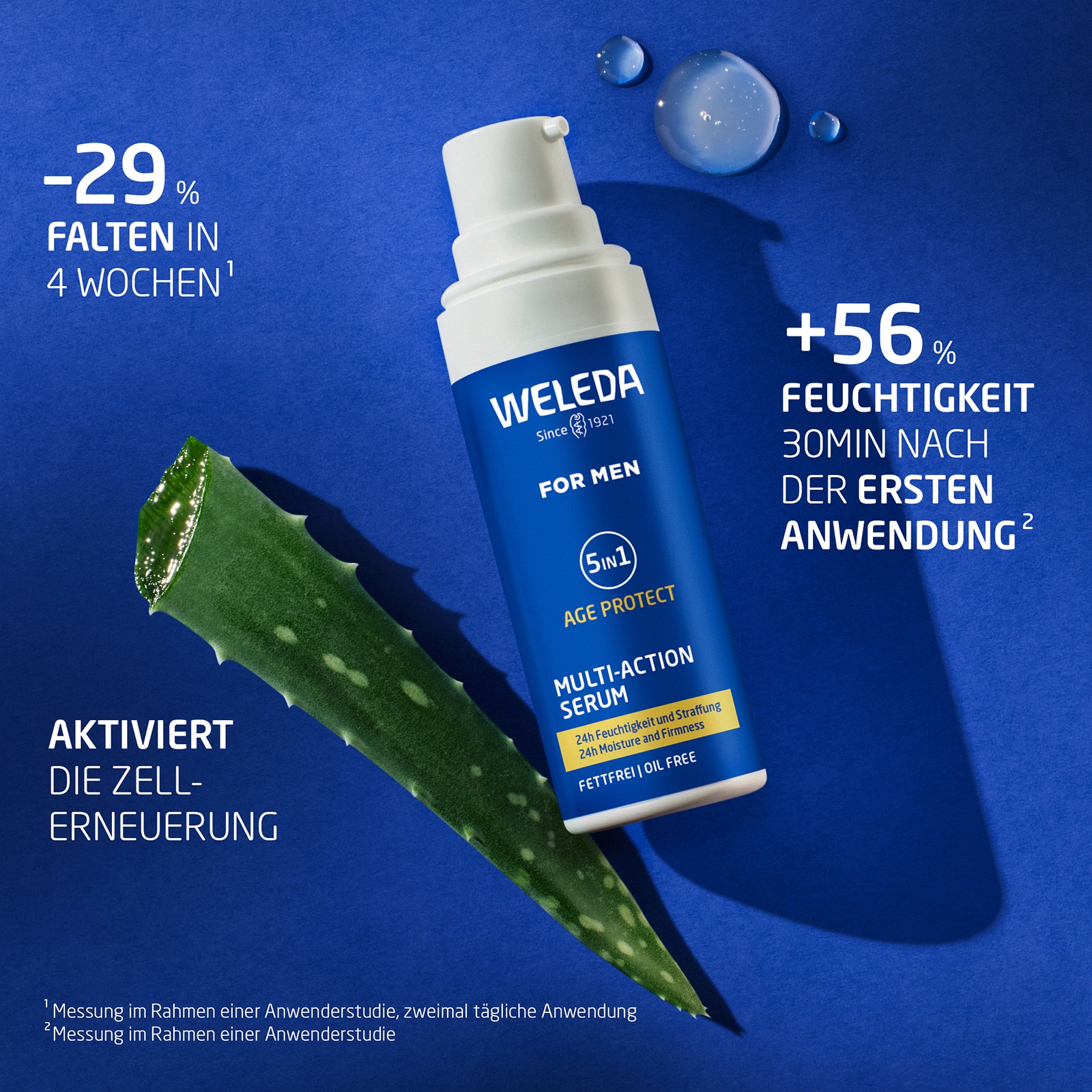WELEDA Gesichtsserum »Weleda For Men 5in1 Multi-Action Serum« für 24h Feuchtigkeit, mindert Falten & strafft, fettfrei
