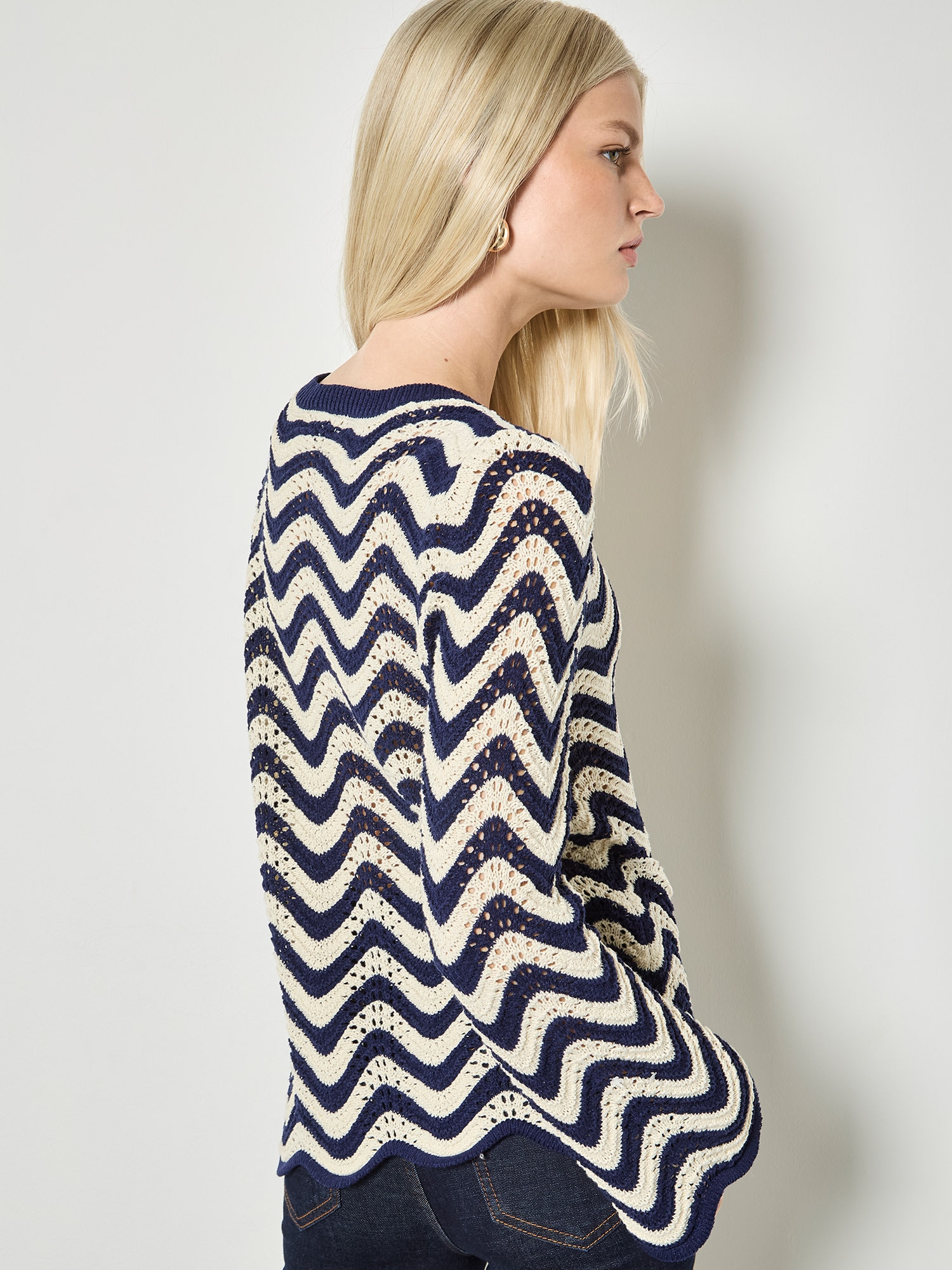 Apricot Streifenpullover »Gestreifter Pullover aus Pointelle-Strick« Gemustert