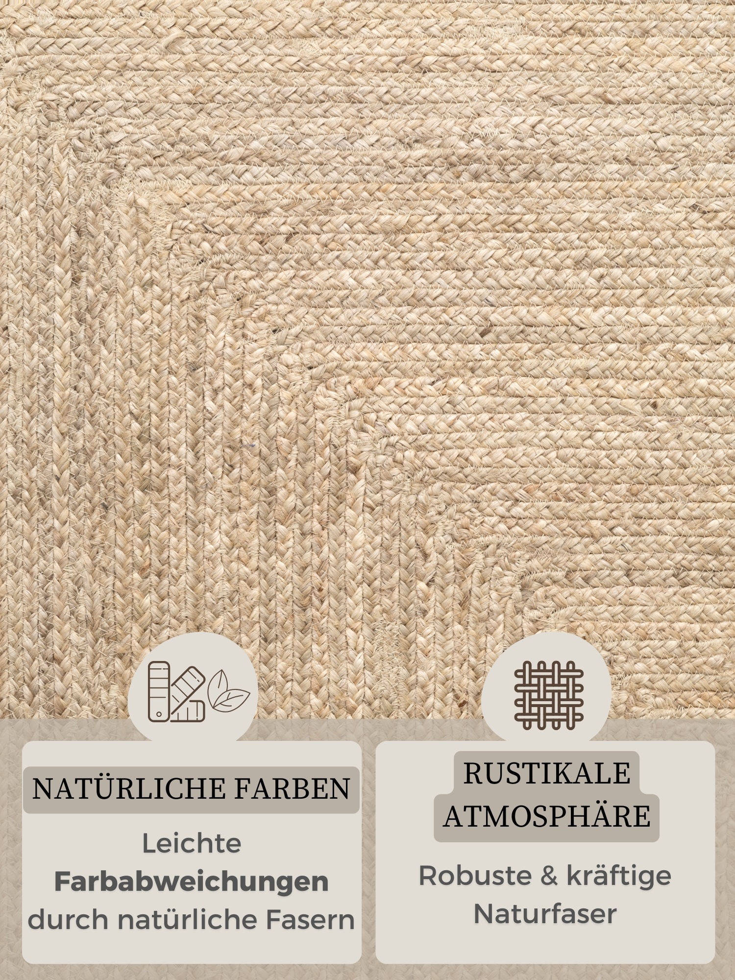 HANSE Home Teppich »Sharmila Juteteppich«, rechteckig, 9 mm Höhe, 100 % Jutefaser, Natur, Wohnzimmer, Esszimmer, Flur, Boho, Skandi