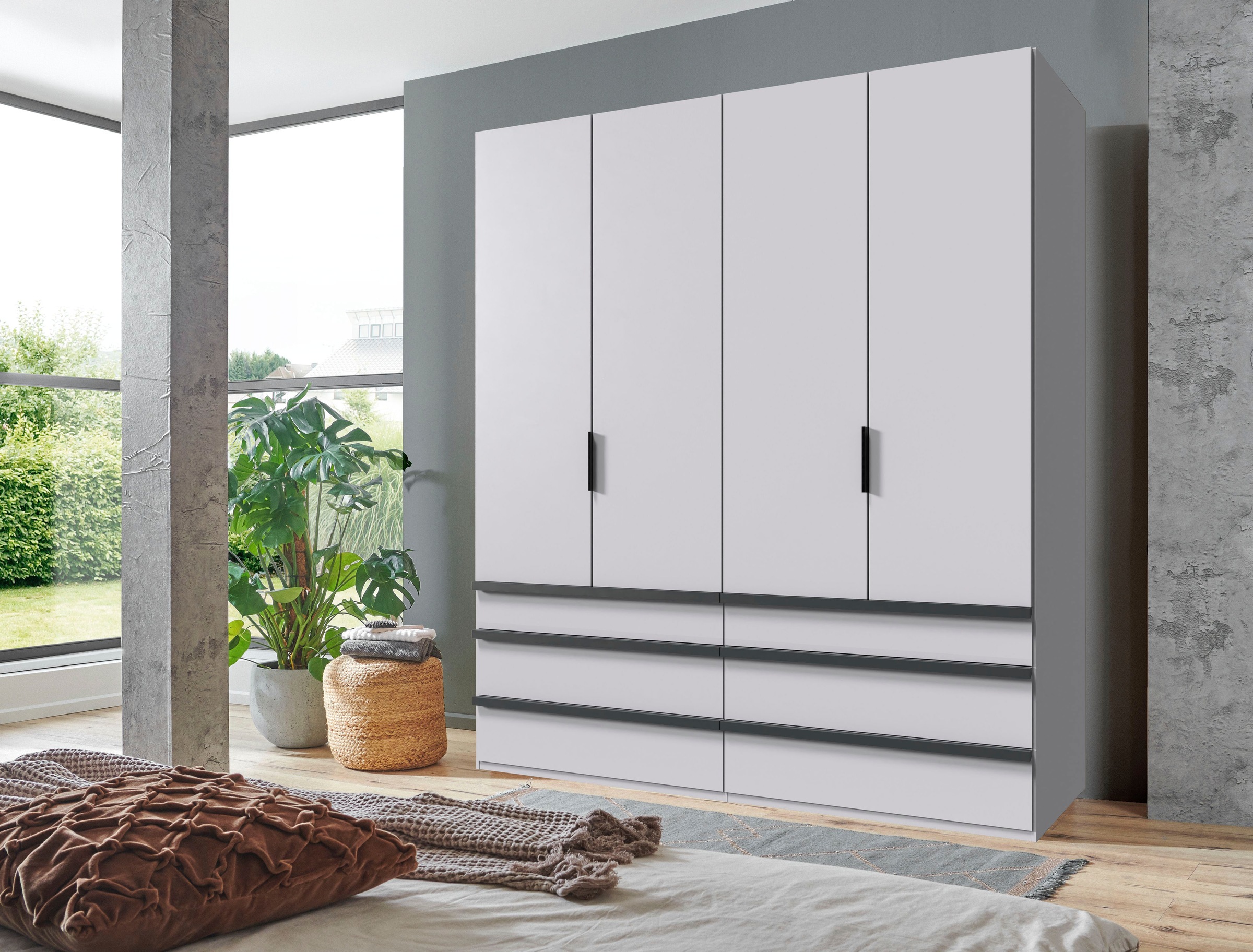 Wimex Falttürenschrank »Oxford by fresh to go, in 3 Breiten und 2 Höhen, Made in Germany«, (mit Schubladen, wahlweise mit oder ohne Spiegel), mit hochwertigen Falttüren für den perfekten Überblick