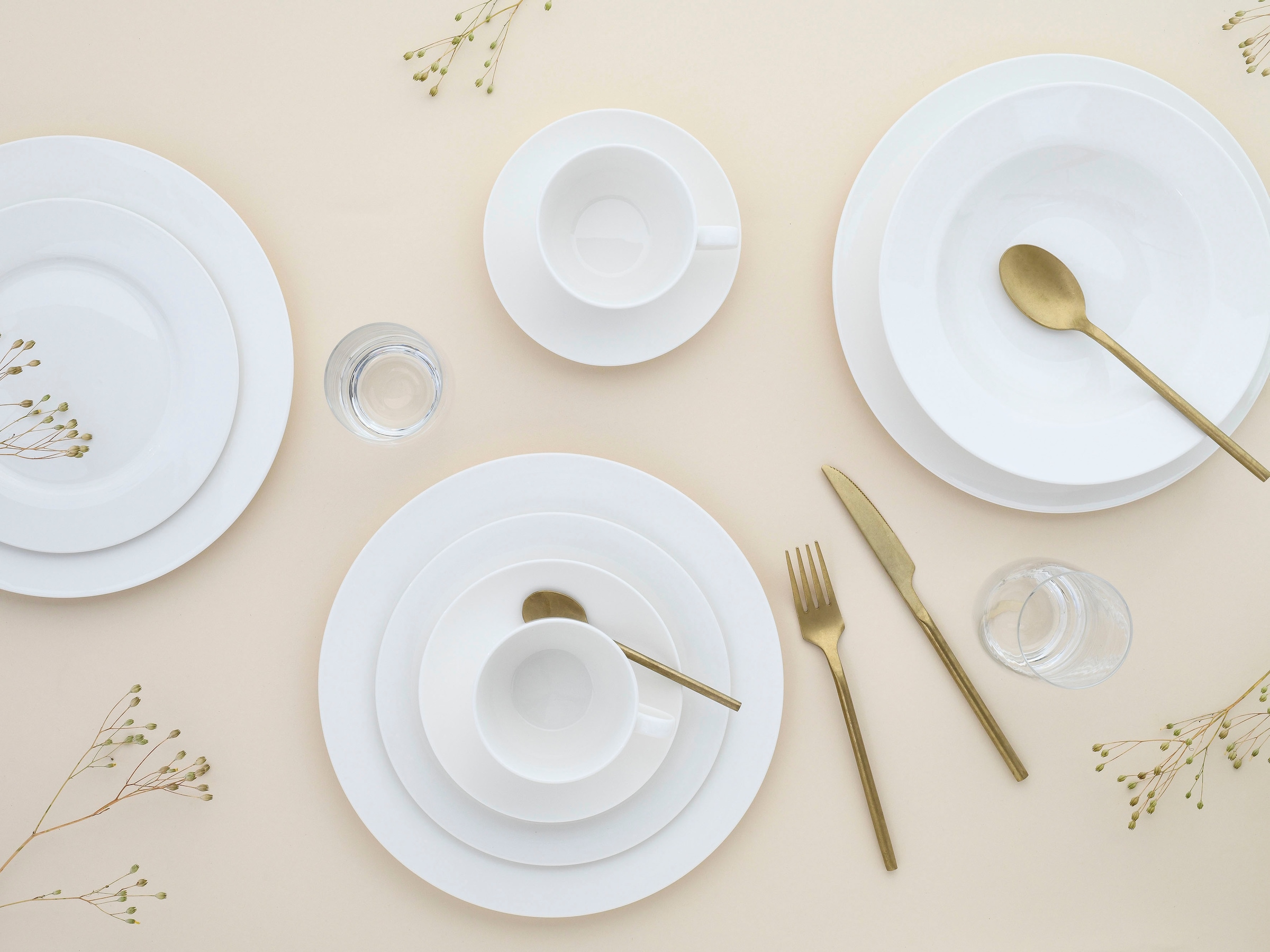 CreaTable Kombiservice »Fleur Royal«, (Set, 30 tlg.), extrem dünn, leicht, lichtdurchlässig