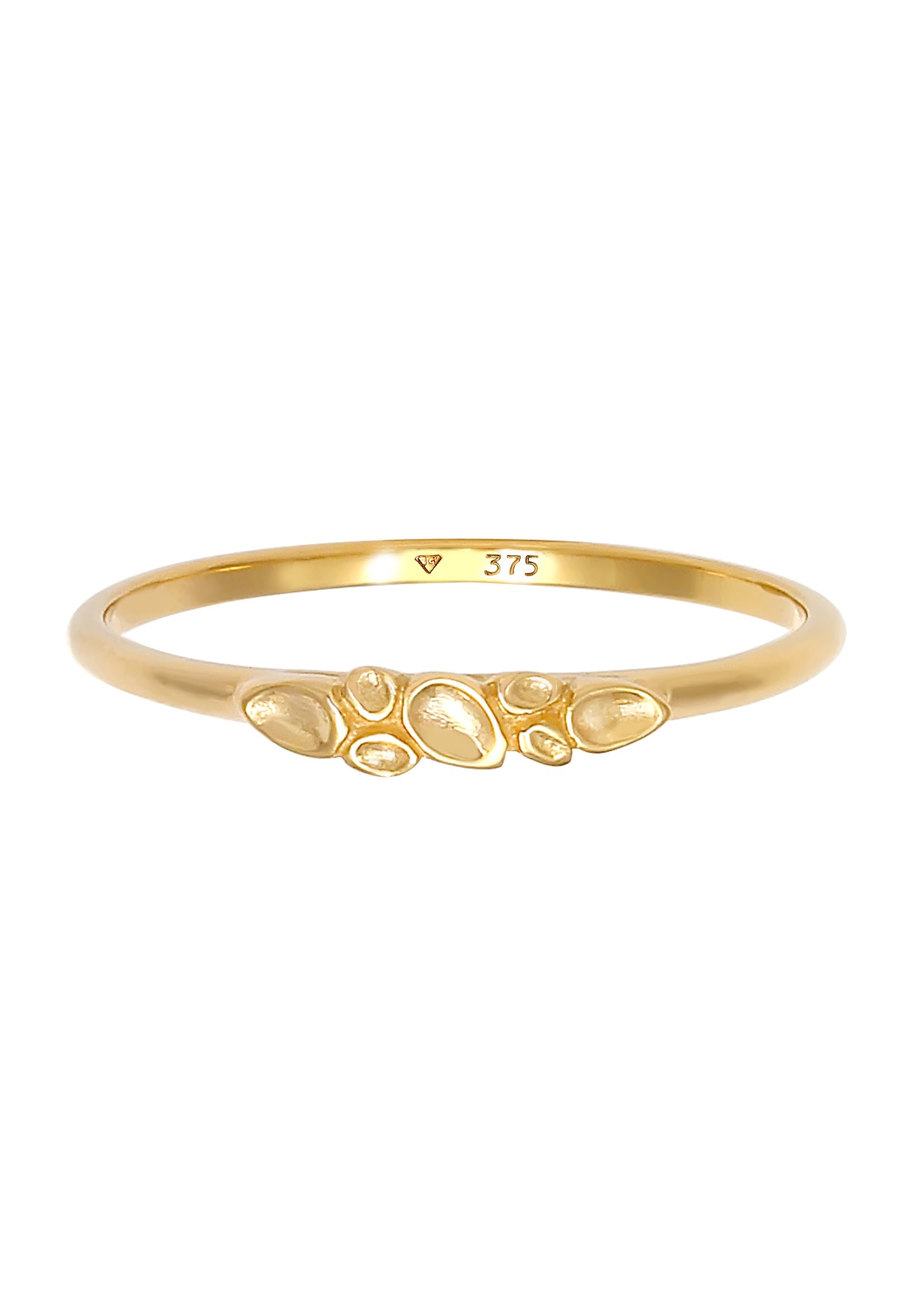 Elli Premium Silberring »Ring Organic Look Trend 375 Gelbgold«