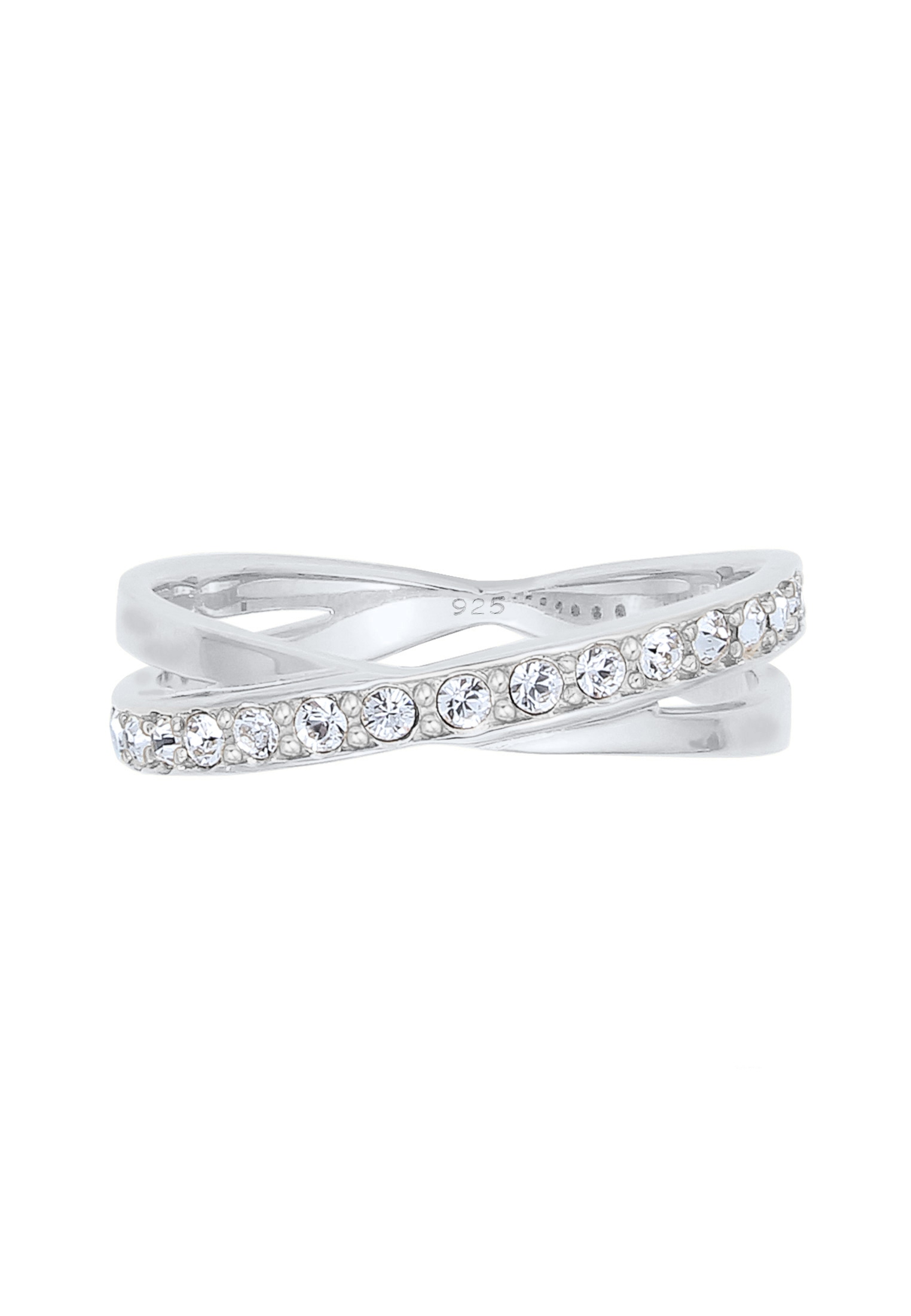 Elli Silberring »Ring Neuheit Wickelring Kristalle 925 Silber«