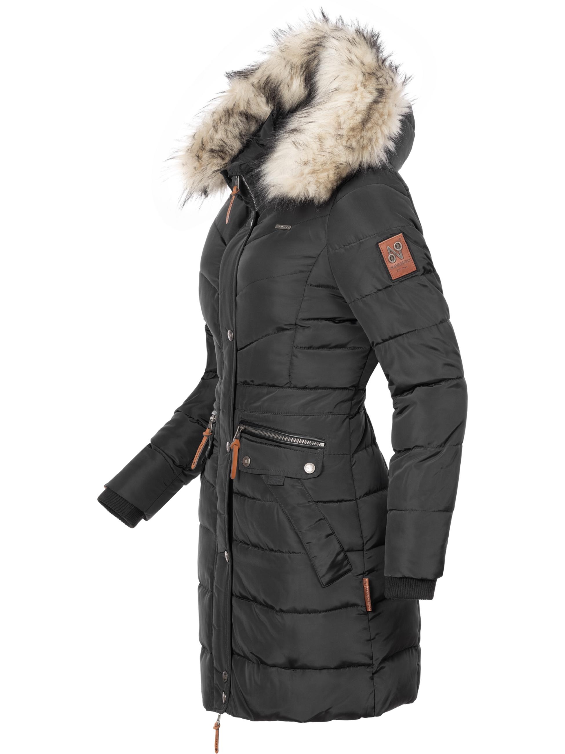 Navahoo Steppmantel »Steppmantel Paula«, stylischer Winter Parka m. edlem Fellimitat