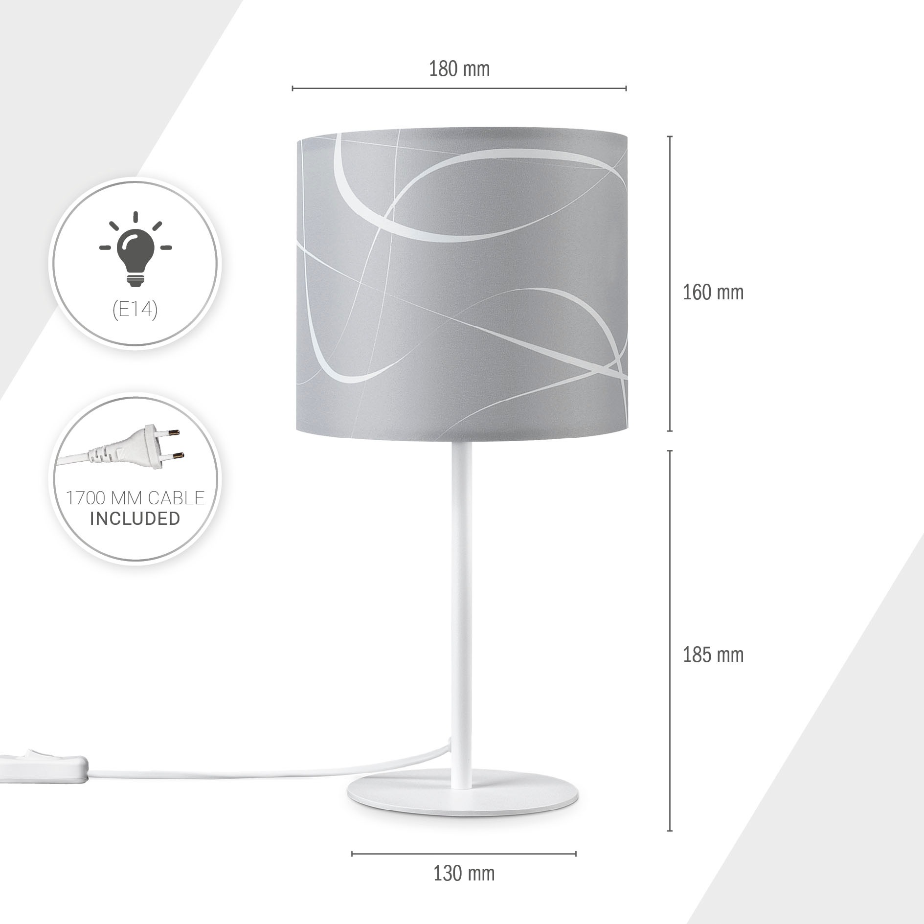 Paco Home Tischleuchte »Luca Tribal« E14 Schirm Retro Nacht Schlafzimmer Modern Uni Mit Muster E14