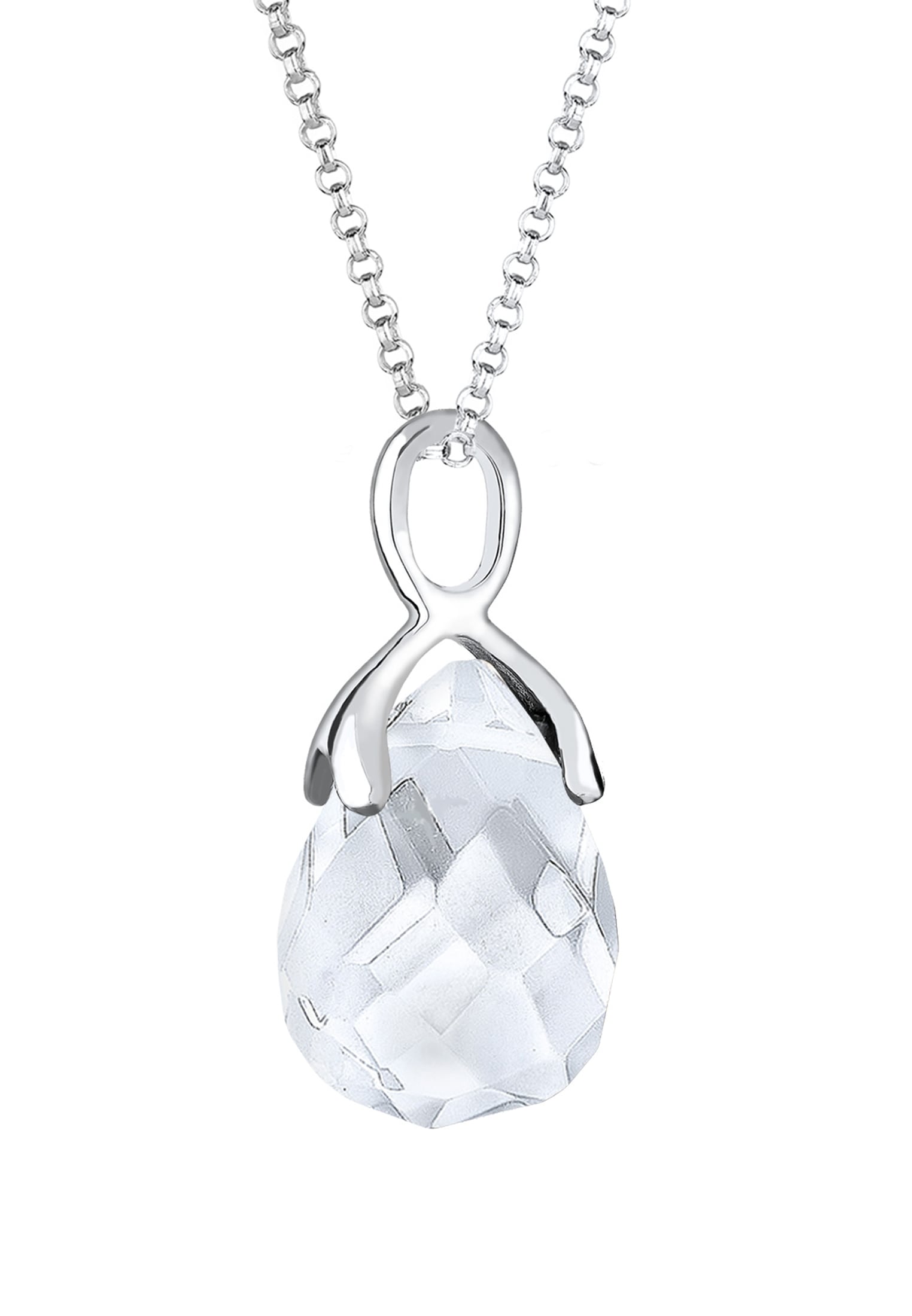 Elli Lange Kette »Halskette Bergkristall Tropfen Klassisch 925 Silber«