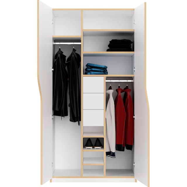 Müller SMALL LIVING Kleiderschrank »PLANE Ausstattung Nr. 2«, Inklusive 3  innenliegenden Schubladen und 2 Kleiderstangen auf Raten kaufen