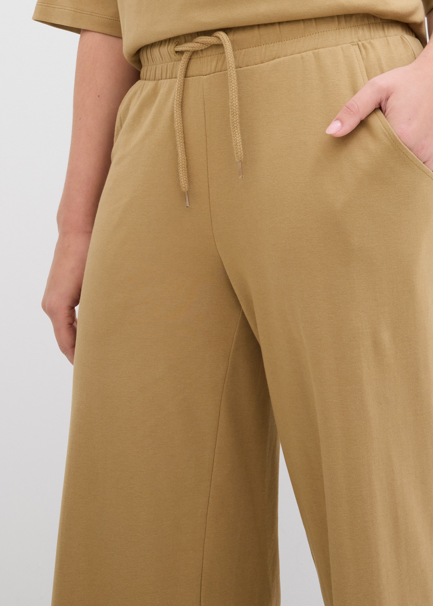 bonprix Jerseyhose  aus Baumwolle, lockere Passform, weites Bein, Casual Stil