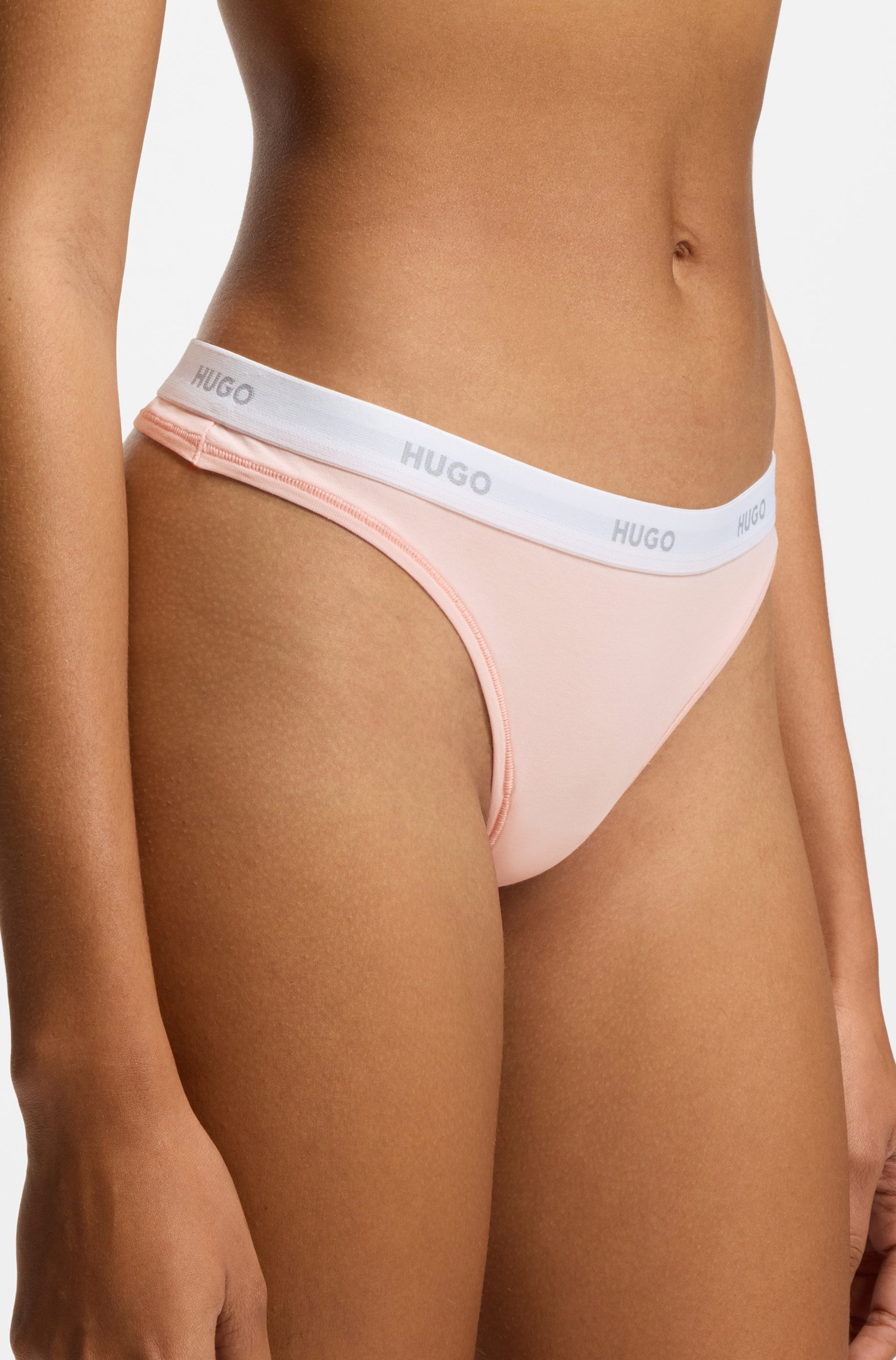 HUGO Underwear String »ID«, aus Stretch-Baumwolle mit Logos am Bund