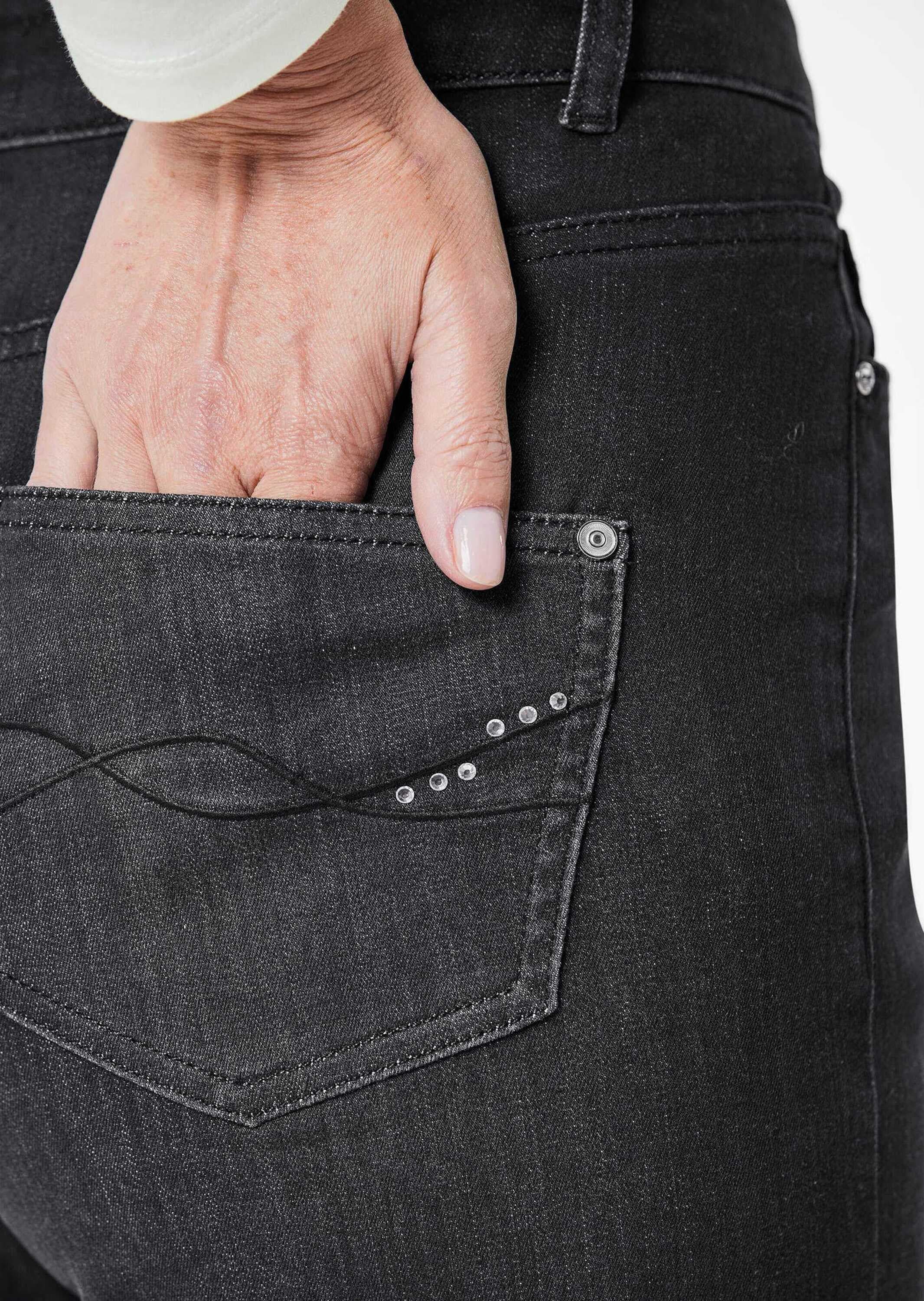 GOLDNER Stretch-Jeans »Jeans Denim Jeans mit weitem Bein«